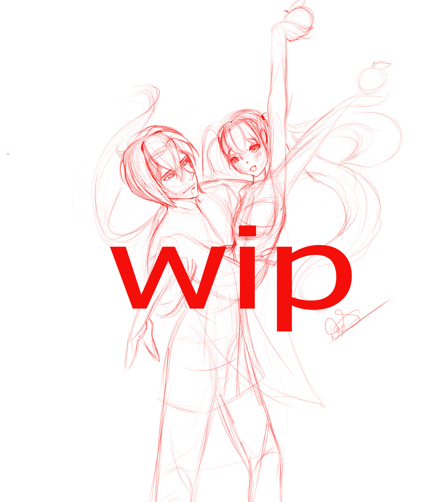 Sketch from the beginning phases of the commissioned piece