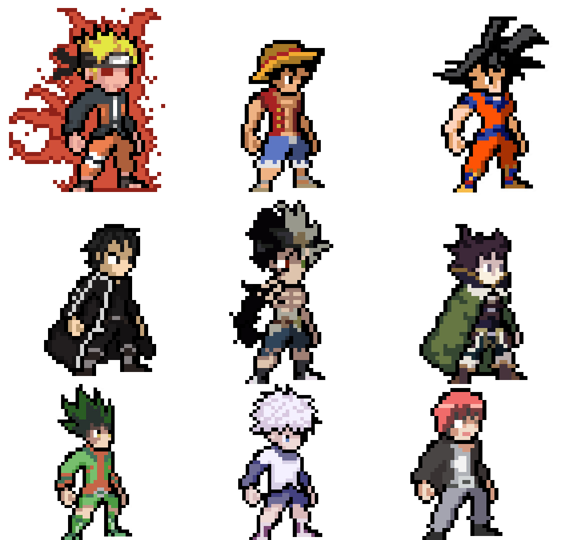Bestial Anime Characters Pixel Art Sprite Pack by 2D Game Assets on Dribbble