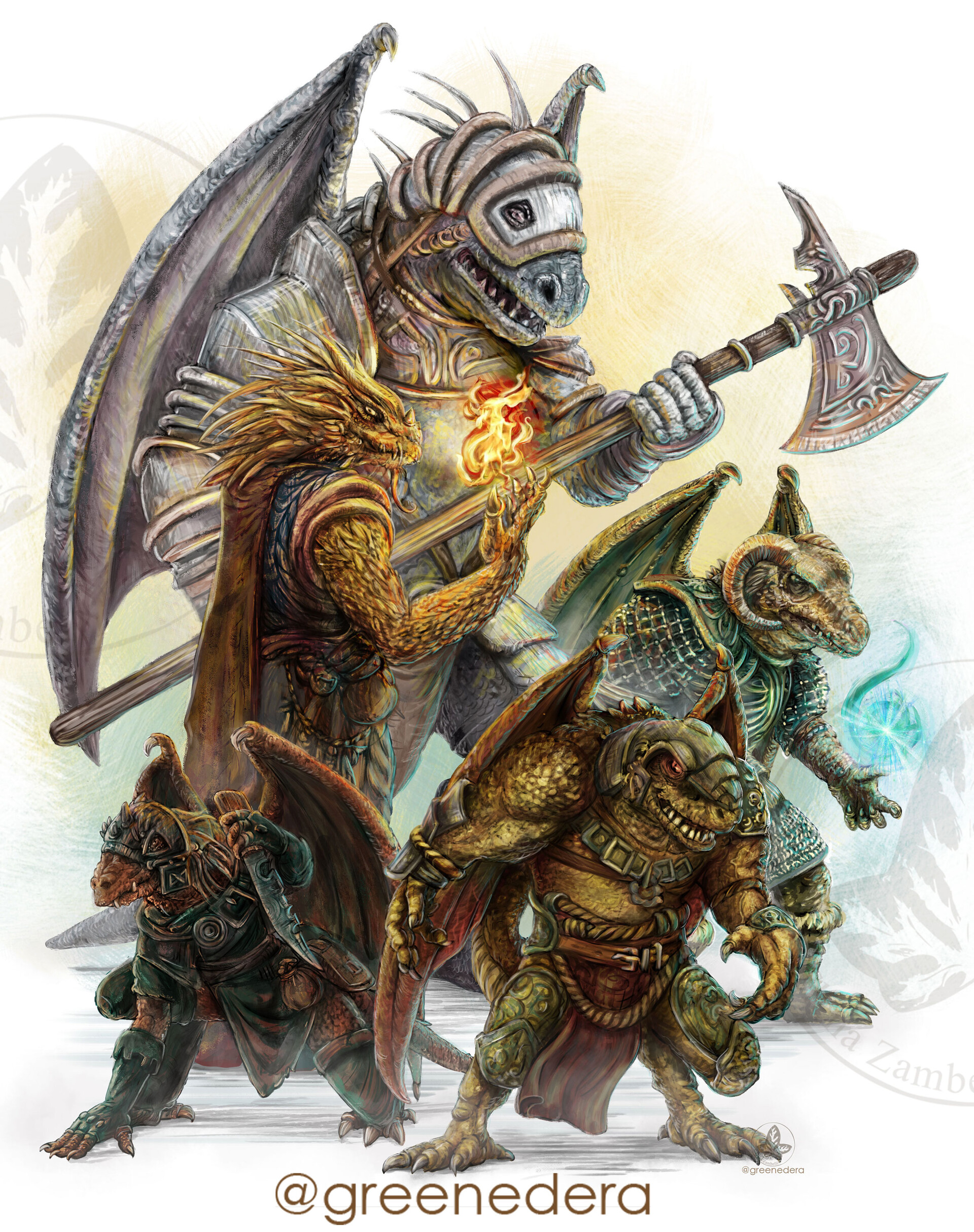 Elena "Greenedera" Zambelli - Draconians portrait for Dragonlance nexus