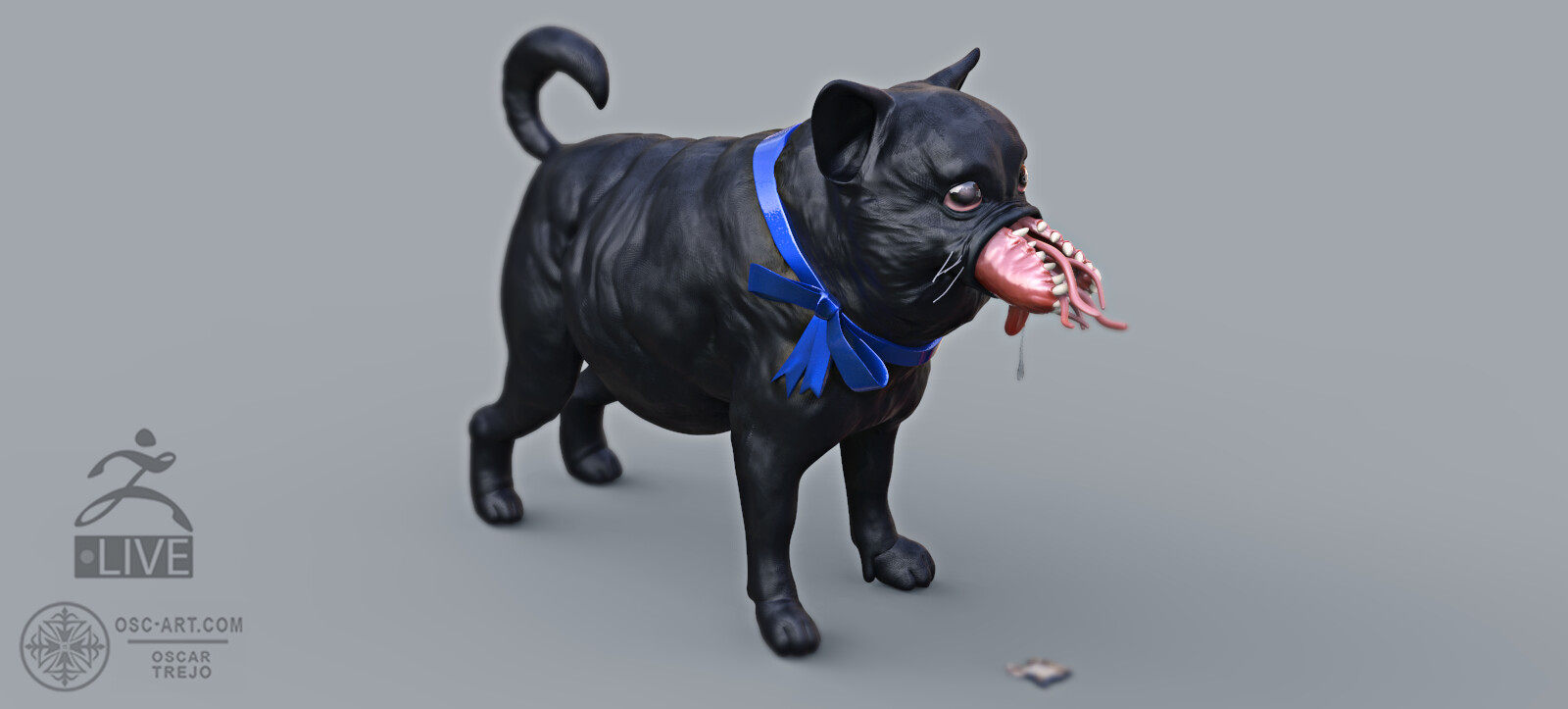 first version of the sculpture done during the streaming