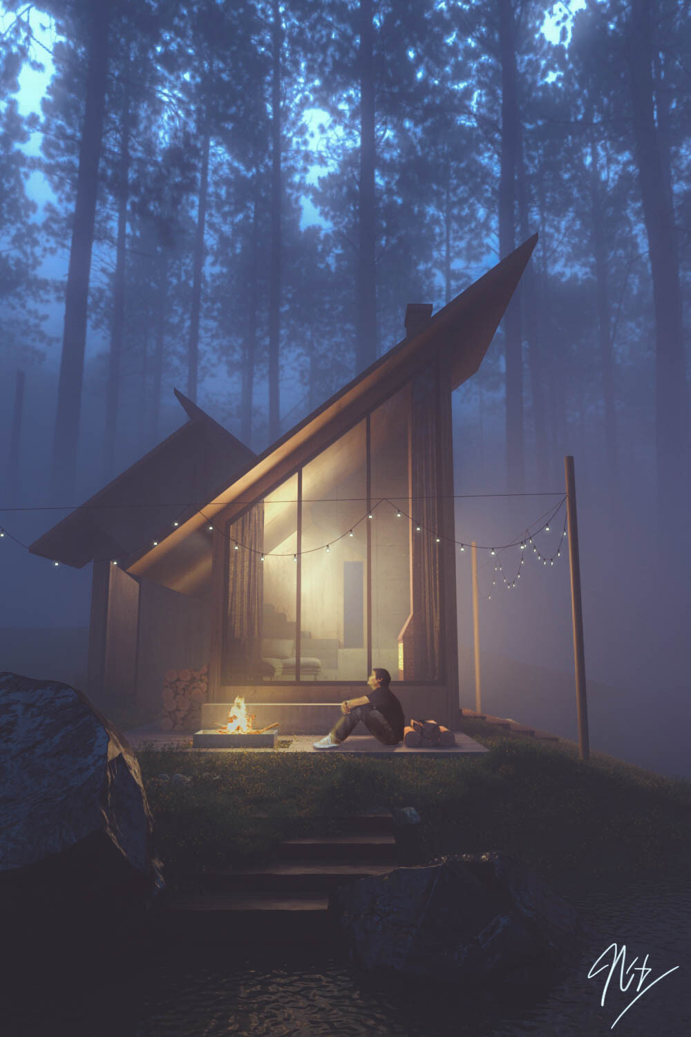 ArtStation cabin in the woods 2