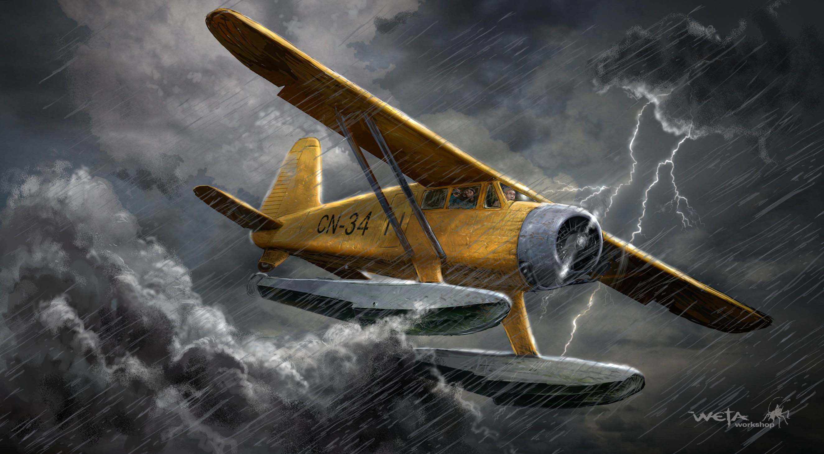 Seaplane in Storm - Artist: Frank Victoria