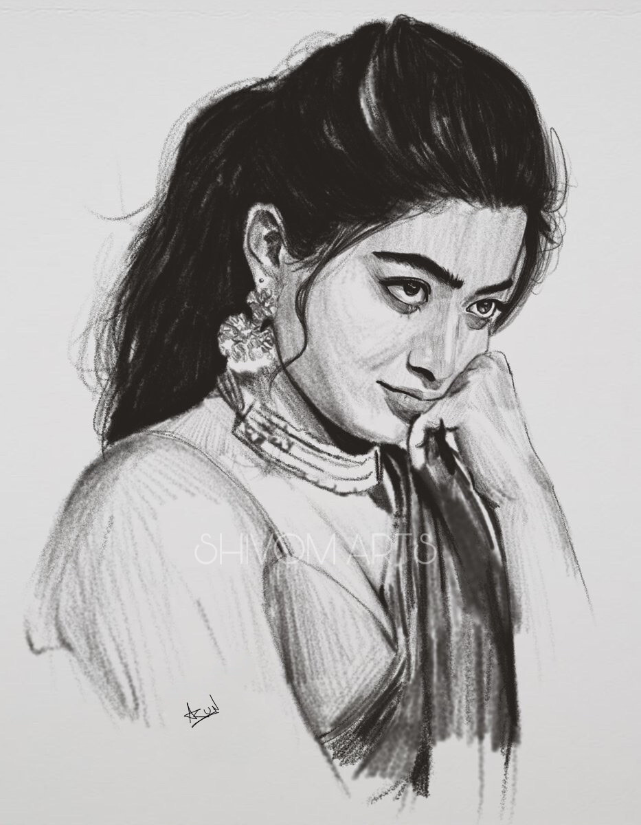 Portrait of Rashmika Mandanna by bobbydar01@gmail.com on Stars Portraits