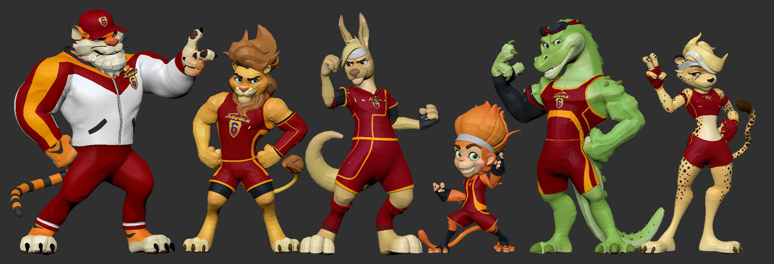 Original low poly animation models imported to Zbrush via fbx.
Supplied by Client
(not my work)