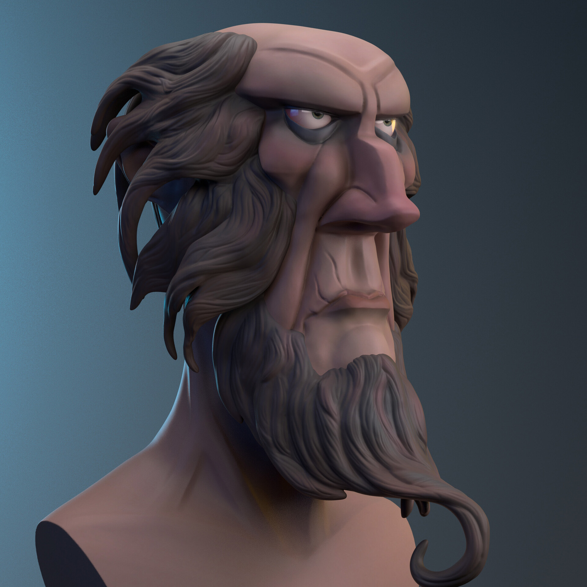 ArtStation Male Bust concept by Kevin Keele