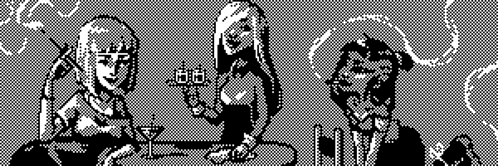 ArtStation Black and White pixel art bar
