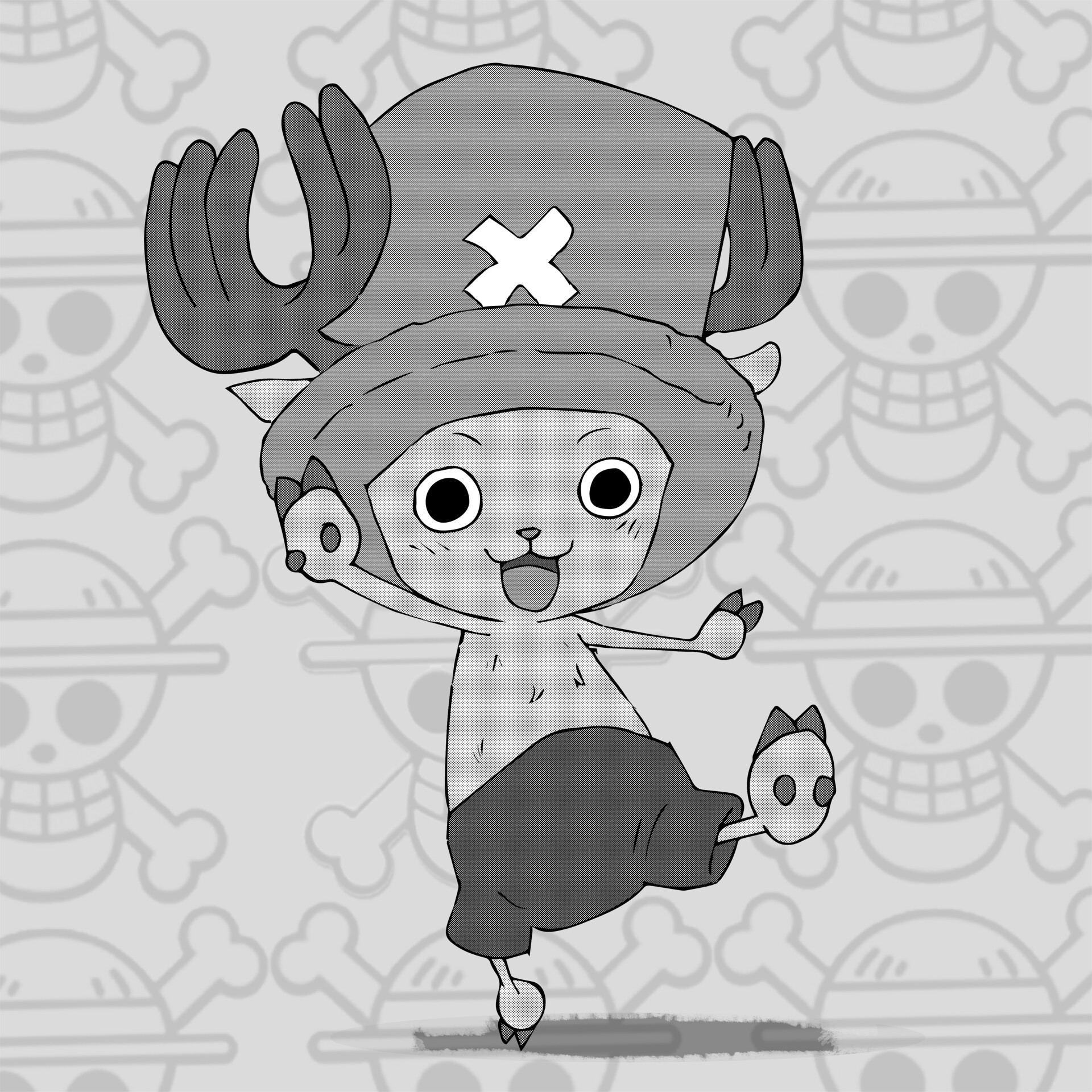 chopper one piece black and white