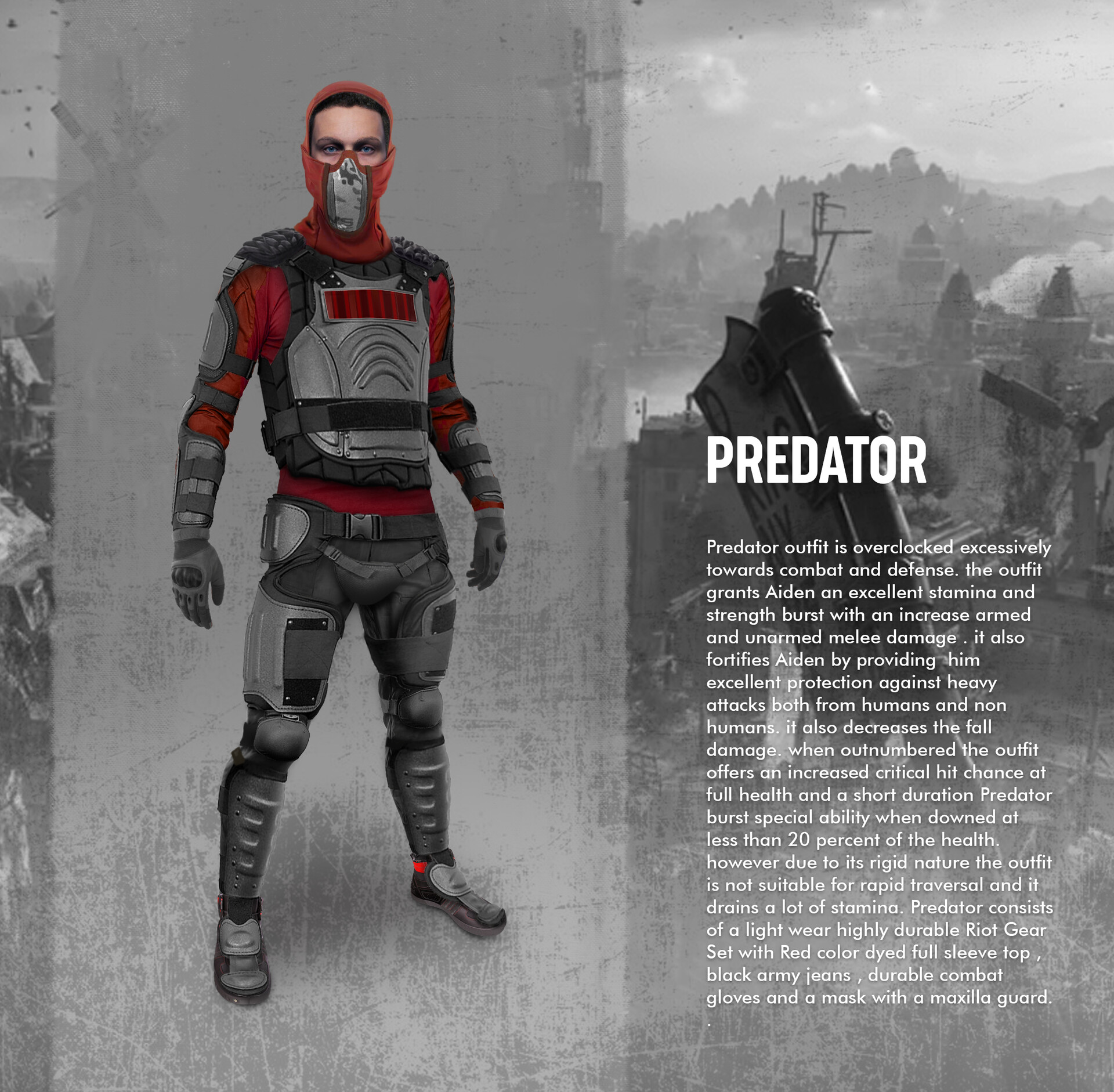 Dying Light 2 Aiden Caldwell Predator Outfit Minecraft Skin