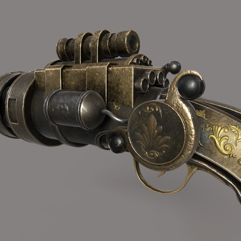 Steampunk Style Pistol