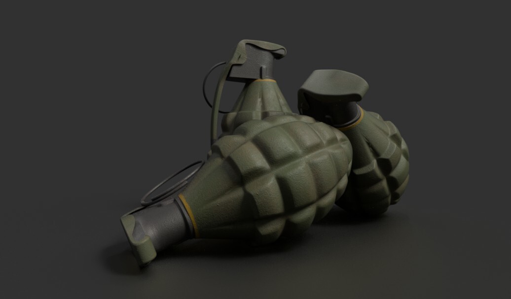 United States Army WWII Mk2 "Pineapple" Grenade
Applications
Maya
Zbrush
Knald
Substance Painter