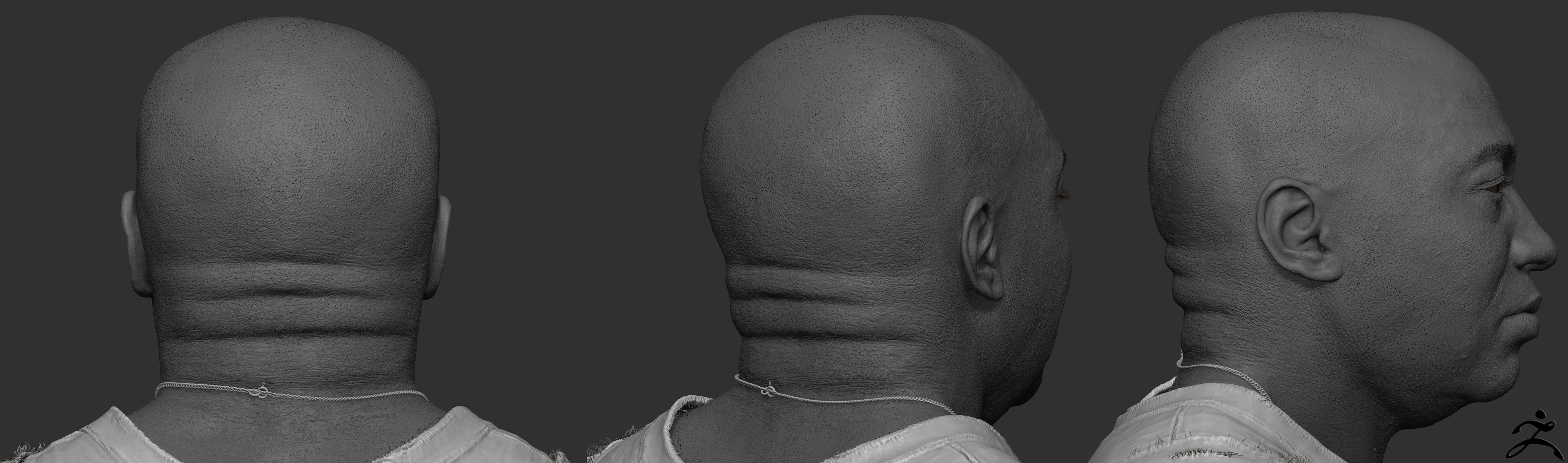 Zbrush Sculpt Head back: Quick Render