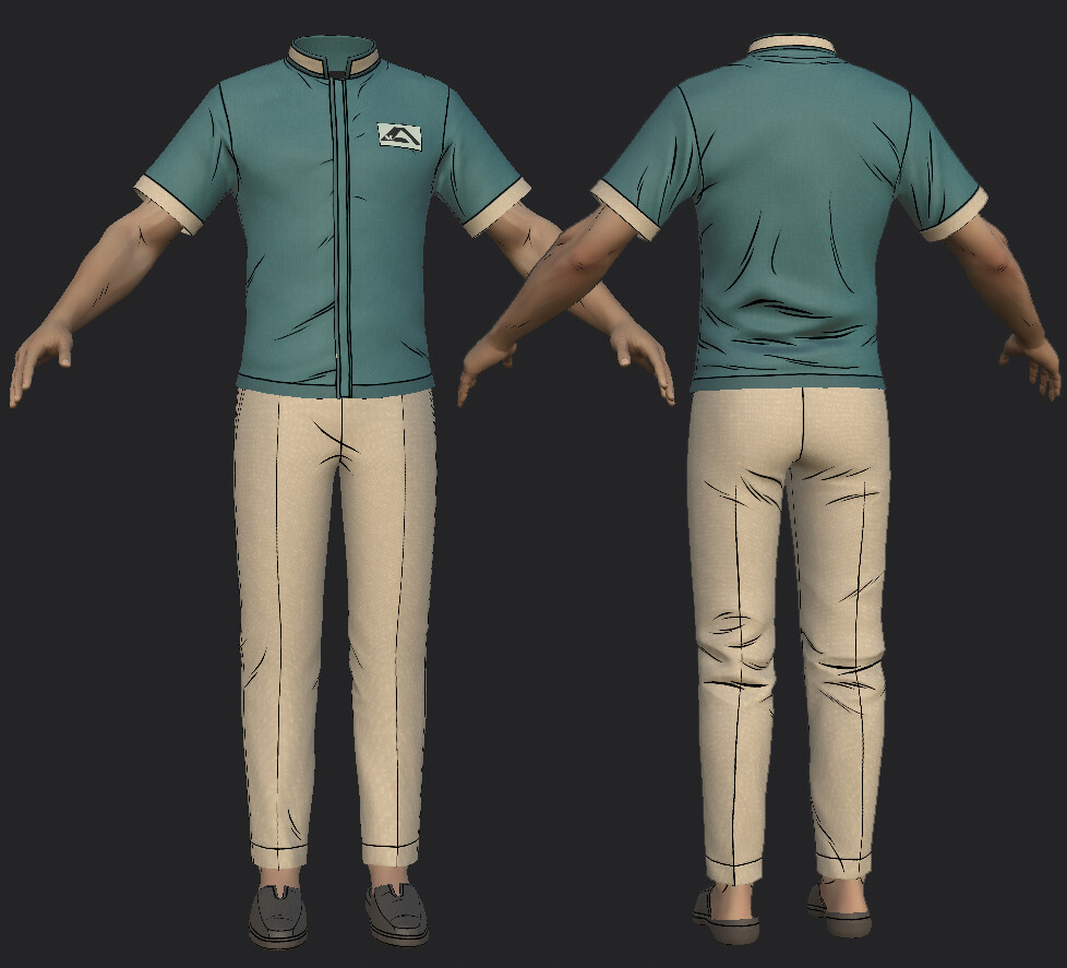 Spa Worker outfit, before