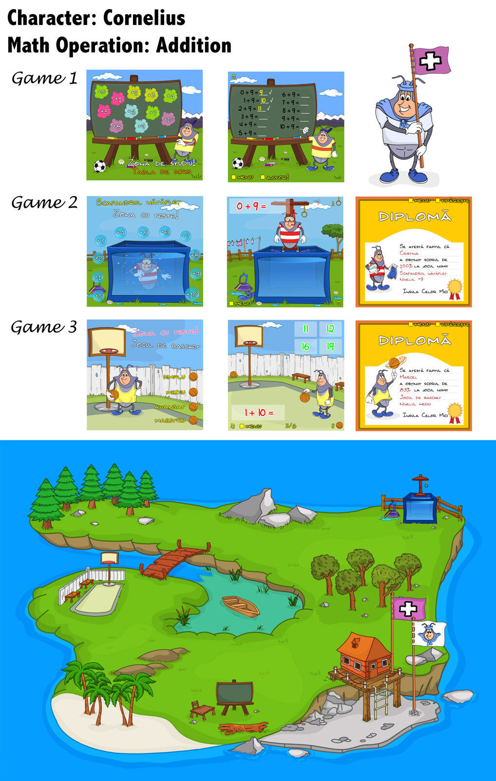 Map 4 and Cornel Character, 3 games