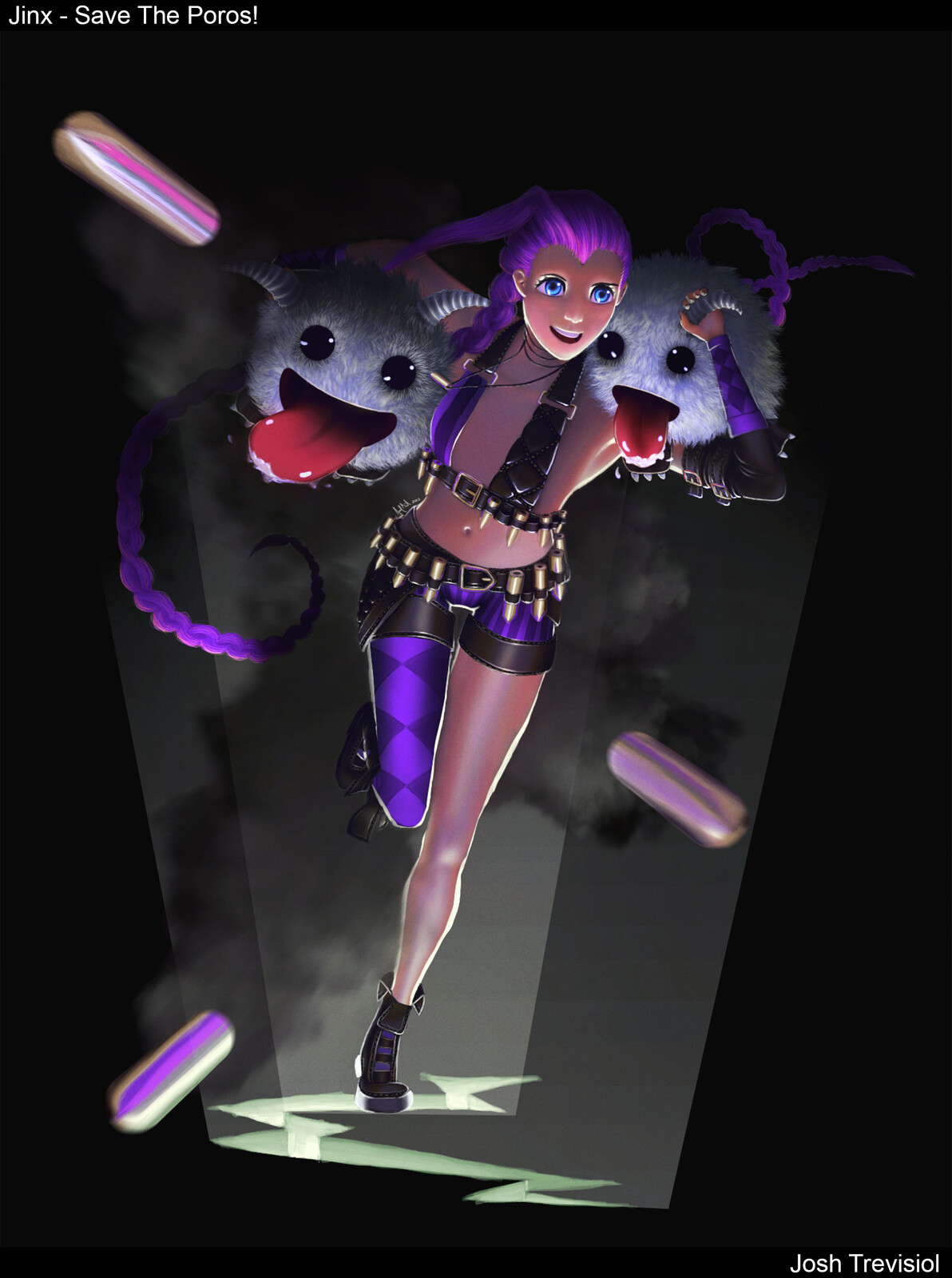 An old paint from 2015, my friend Sofi as Jinx from LoL.