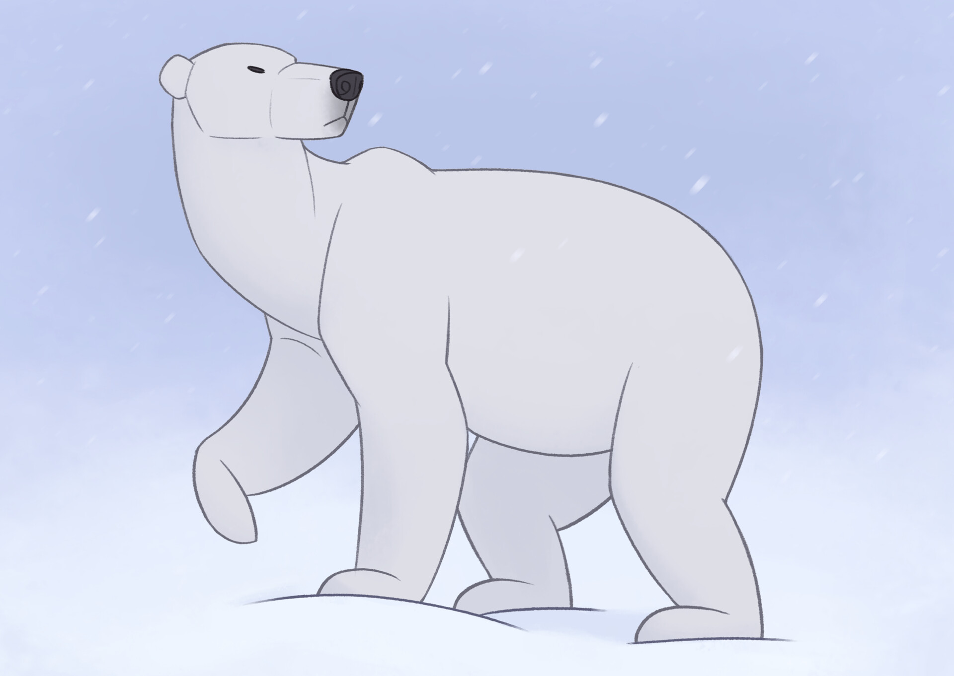 Белый медведь рисунок