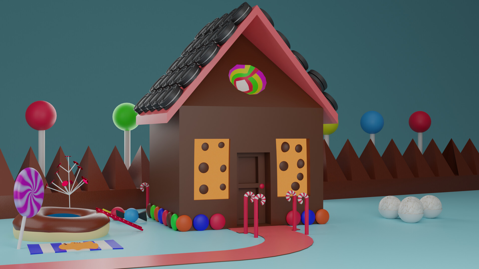 ArtStation Candy house scene