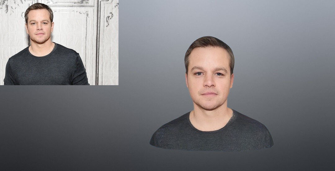 Artstation matt damon 3d realistic head bust model