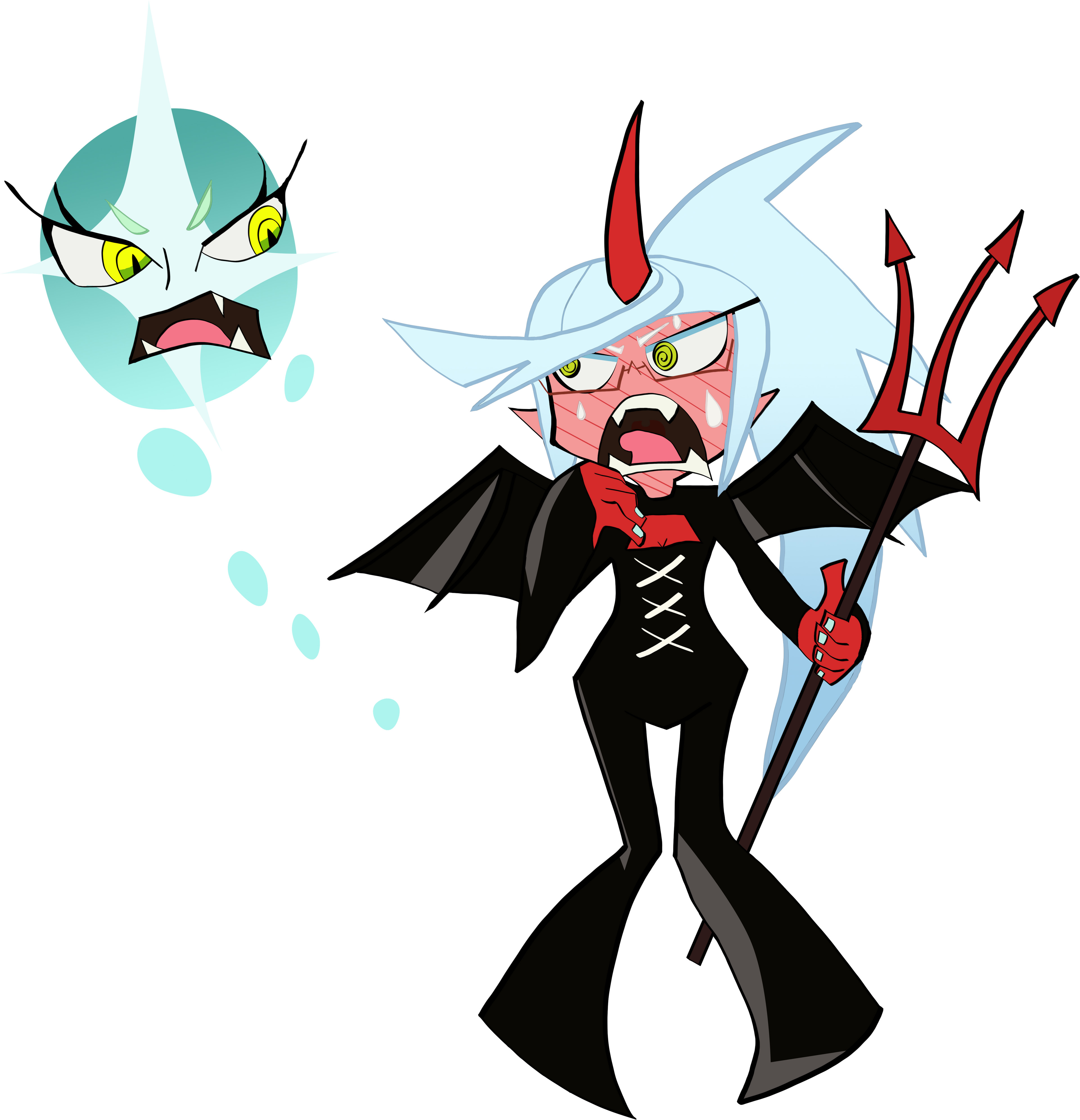 Kneesocks from Panty &amp; Stocking with Garterbelt as the Imp. Scanty's face is being stolen!
