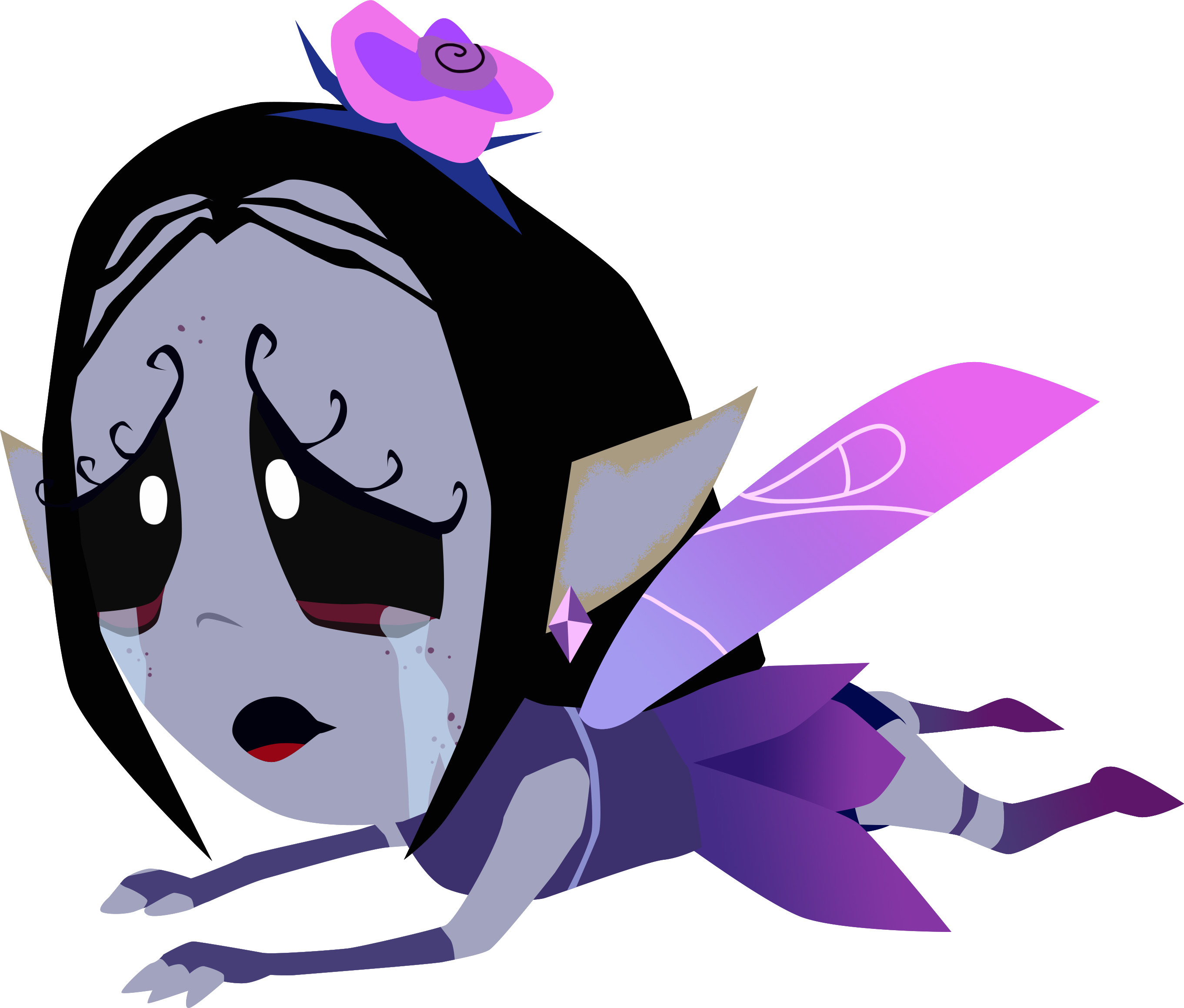 Misery from Ruby Gloom as the Eldest Fab Fairy. She kind of tripped.