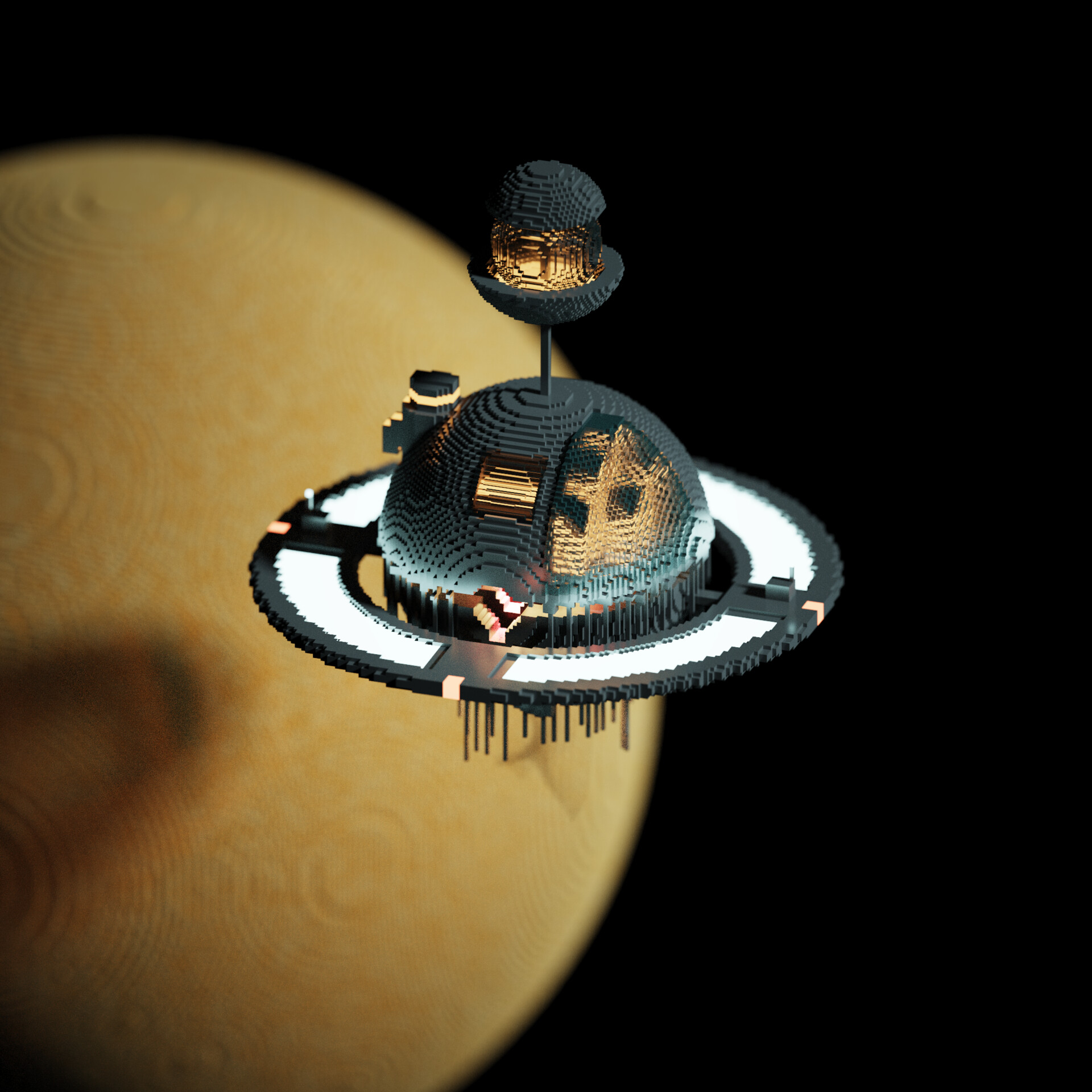 Artstation artificial planet size satellite