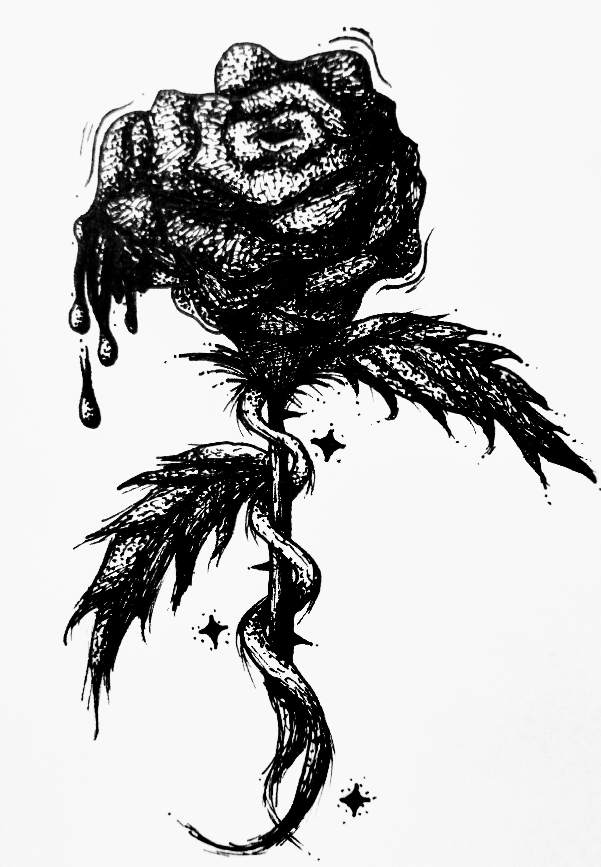 Discover 76+ black bleeding rose tattoo latest in.cdgdbentre