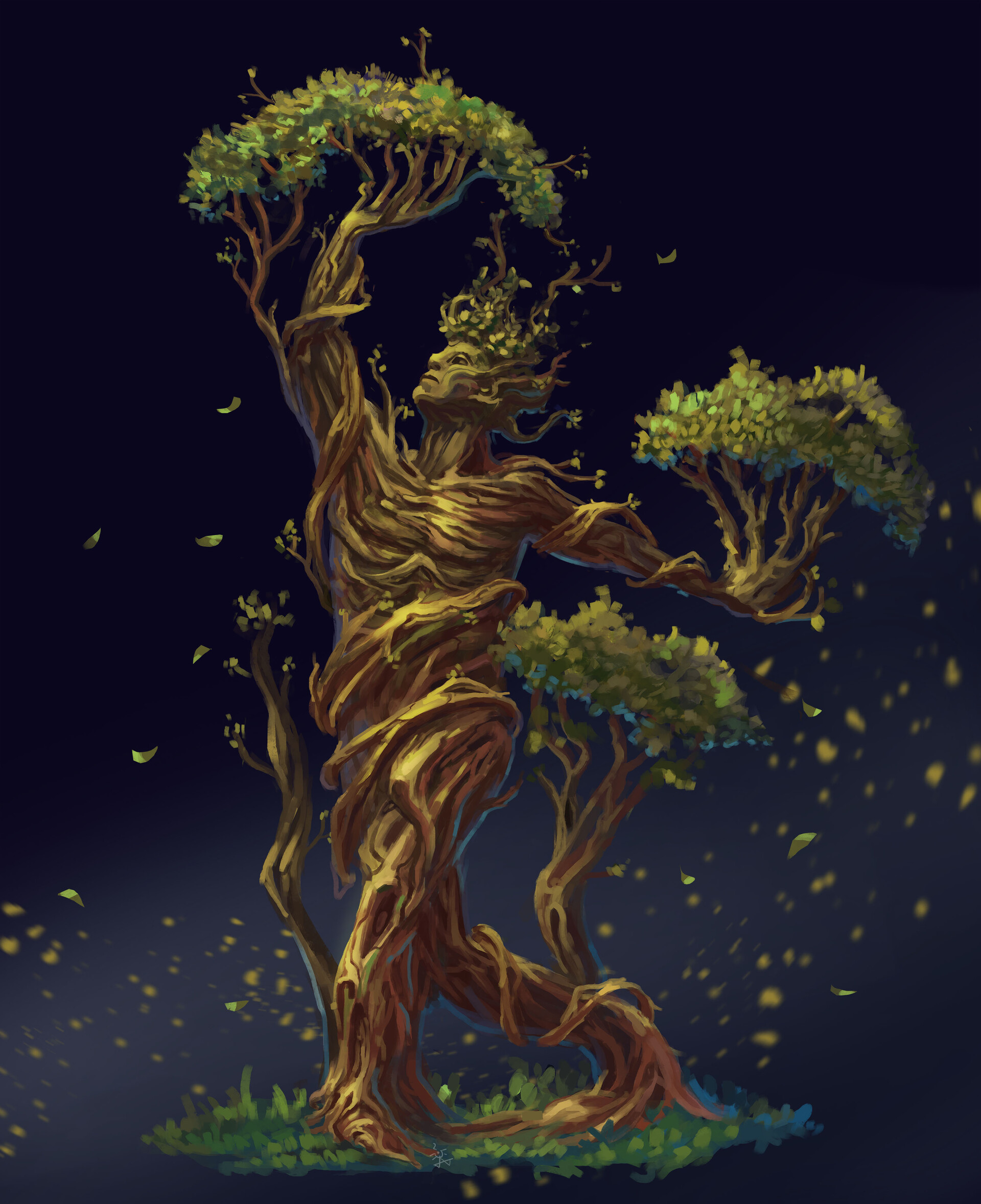 Tree man. Chinese man Tree