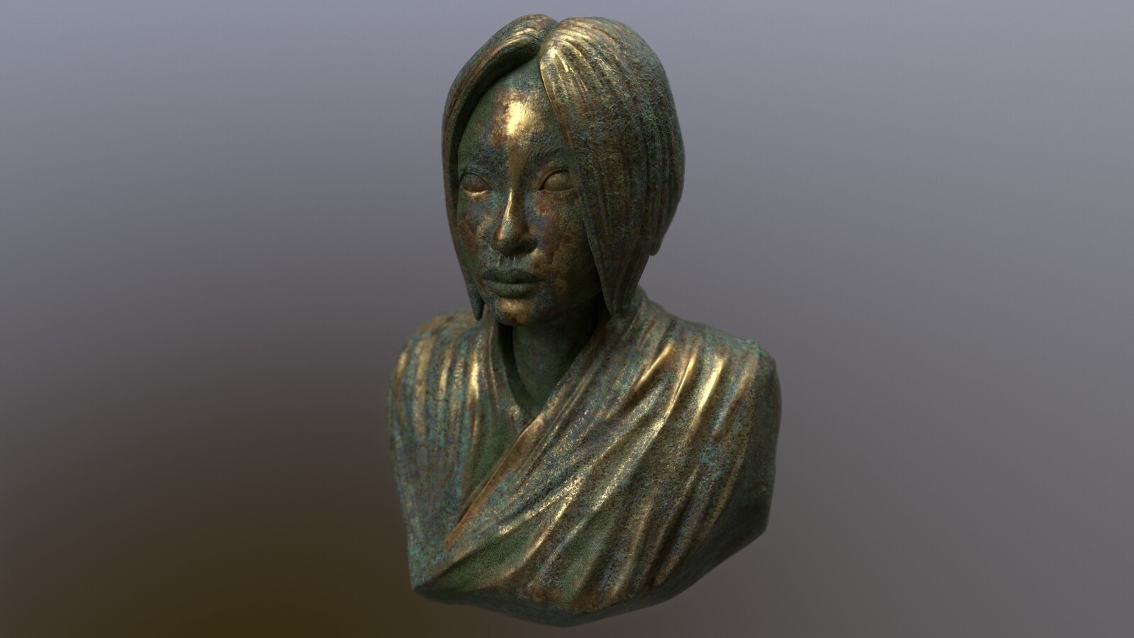 Aya Ueto bust. First experiment with texturing in Marmoset.