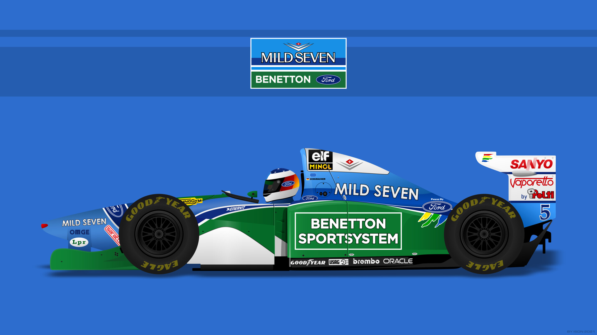 Benetton Formula 1 Racing Team' Sticker | Spreadshirt