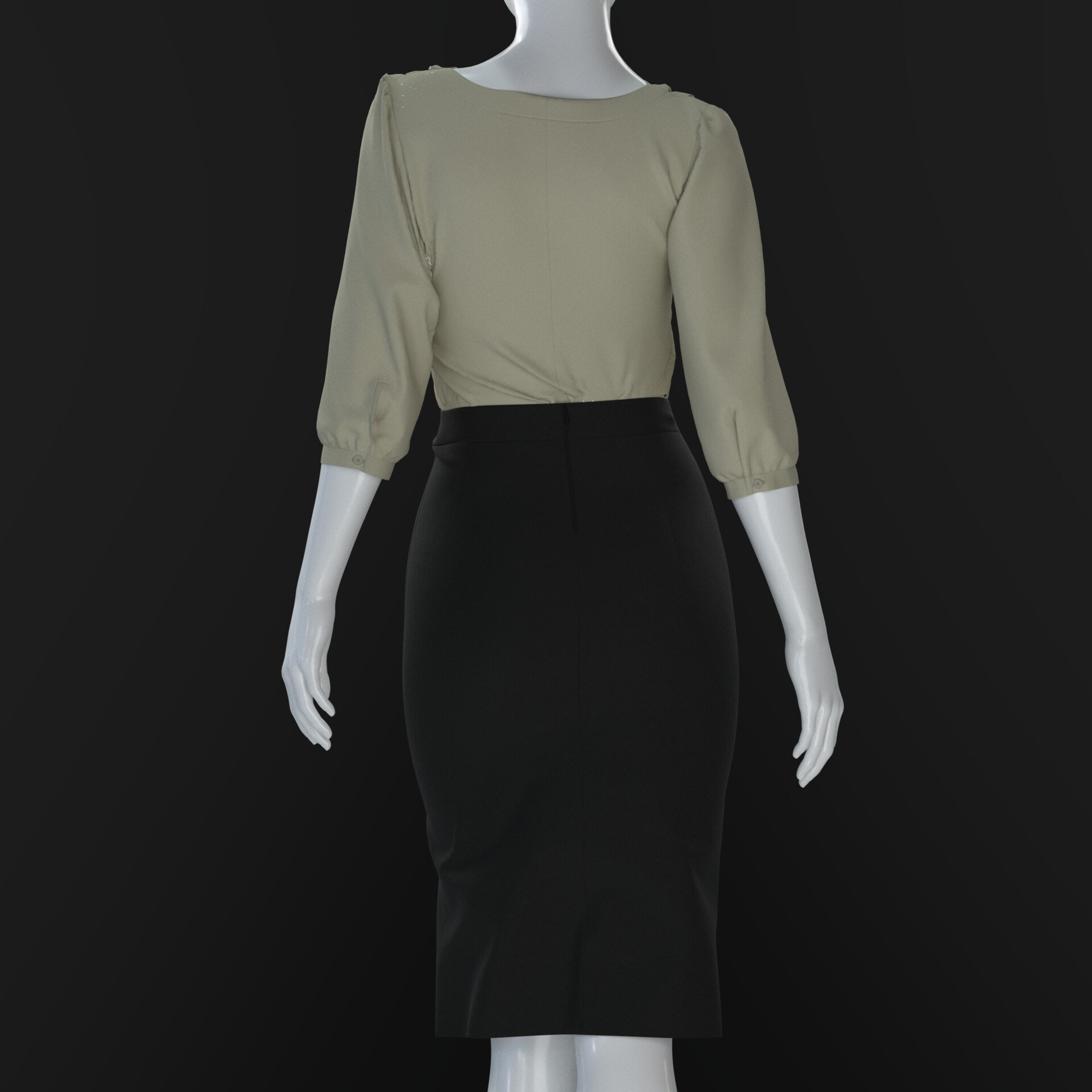 ArtStation Women s Slit MIDI Skirt Office Outfit