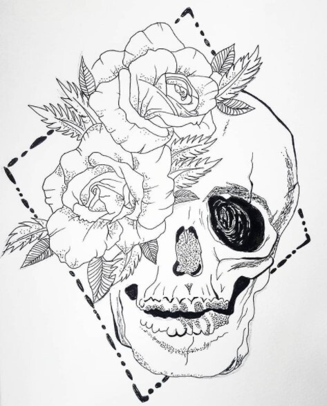 ArtStation - Flower skull
