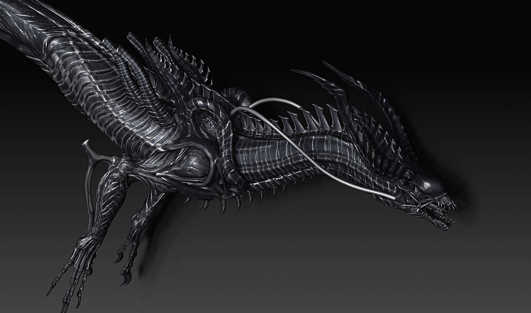 ArtStation - 异形龙 xenomorph chinese dragon:wip