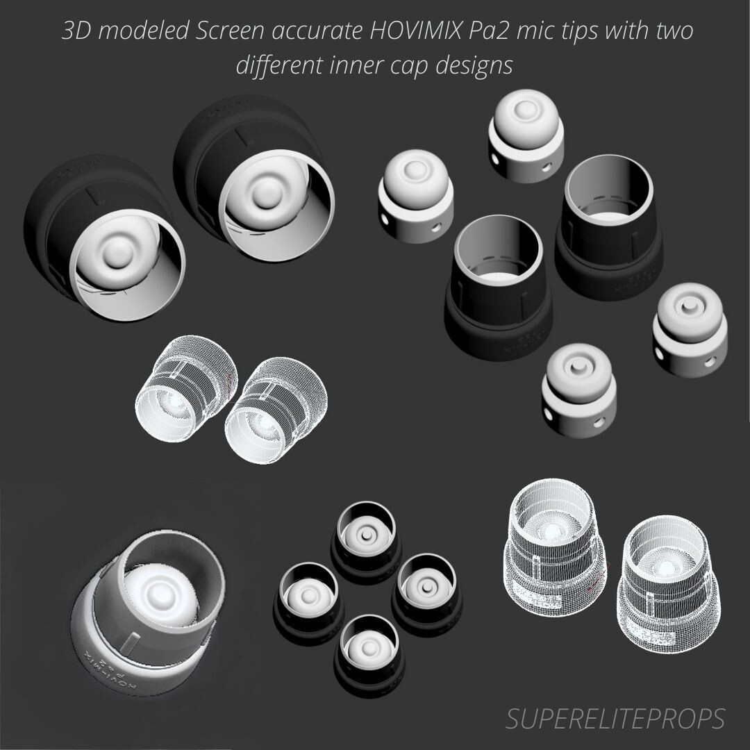 HoviMix Pa2 Mictips with 2 different inner cap designs.