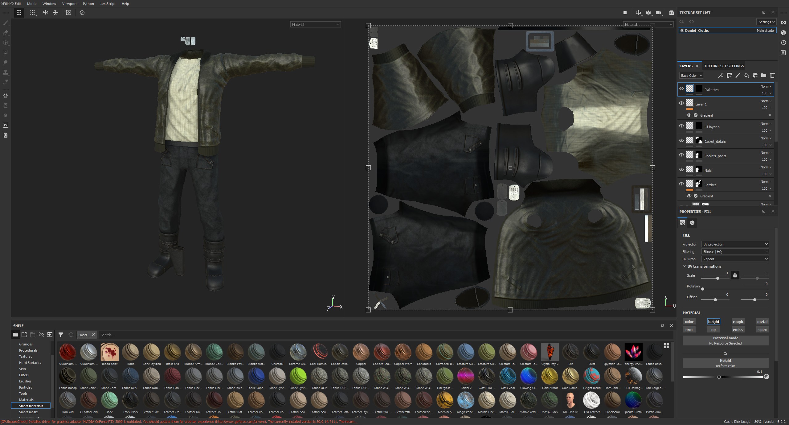 In Substance Painter cloths