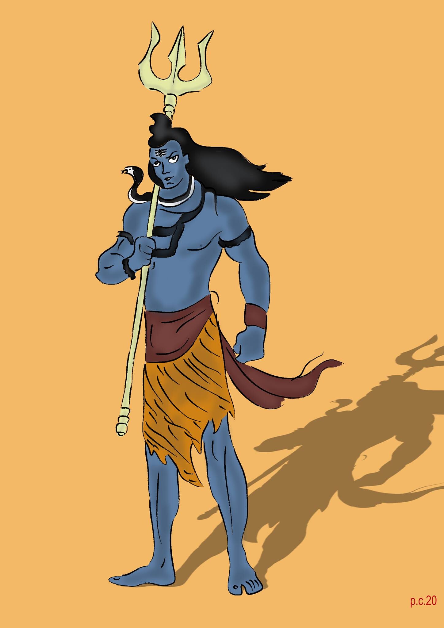 Pushkar Chatterjee - Lord Shiva Digital Art