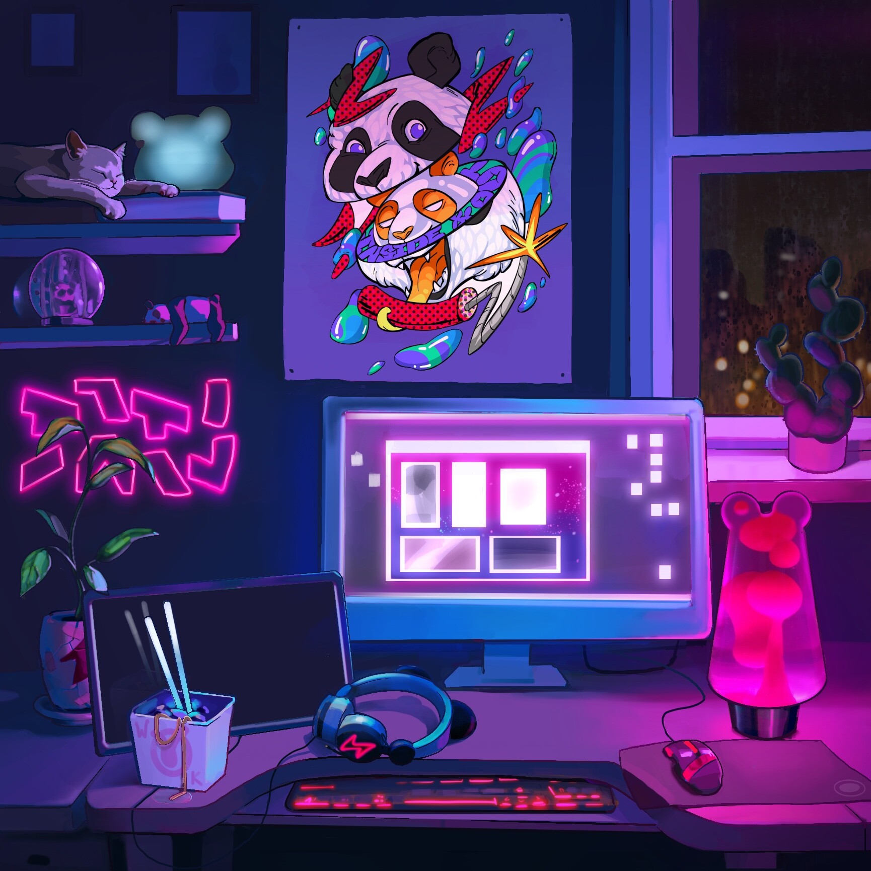 ArtStation - 5 illustrations for Crazy Panda Instagram