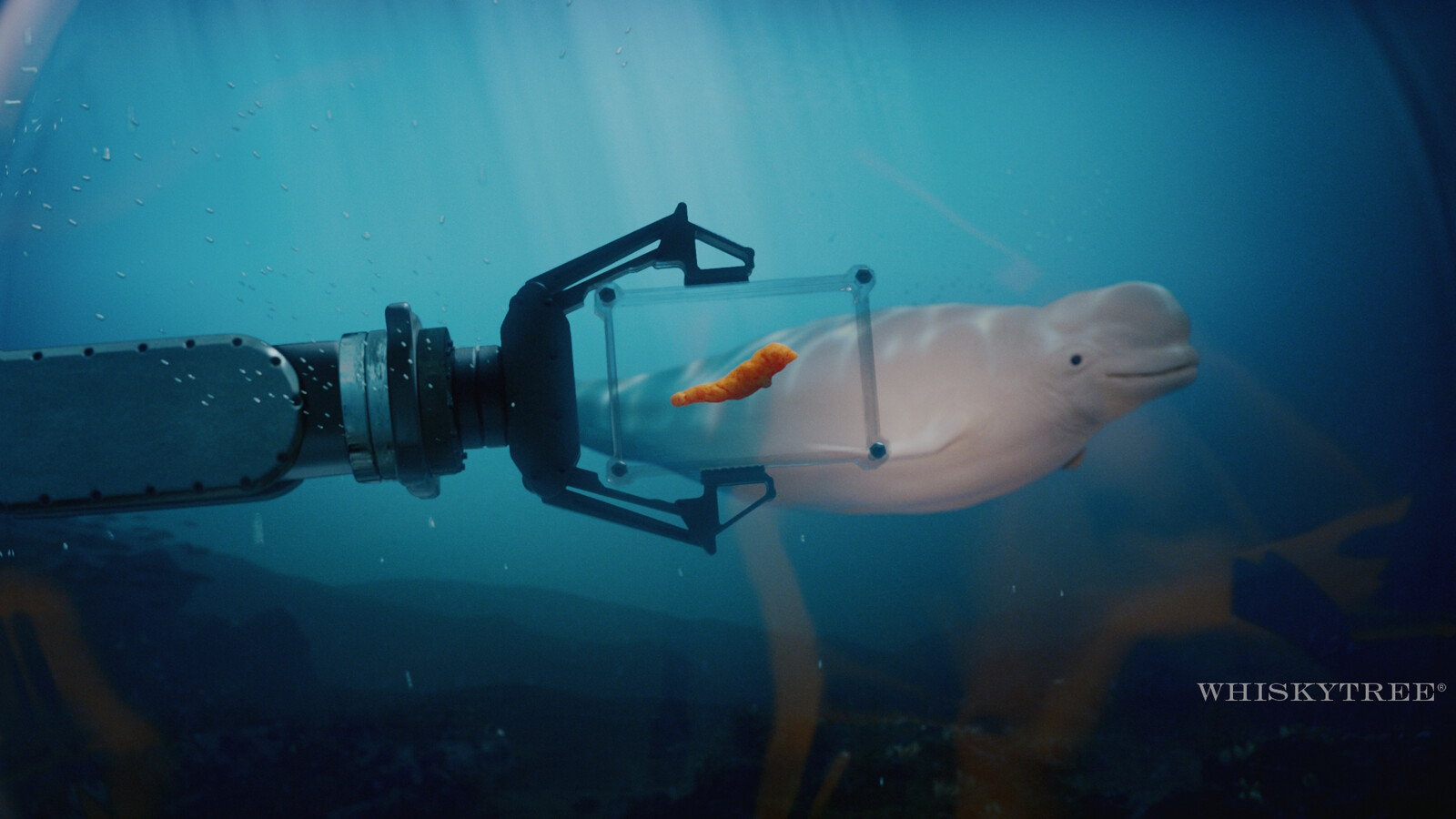 I was responsible for creating the 3D model of the mechanical arm in this shot seen in the Beluga Cheetos Commercial while working at Whiskytree. Not responsible for composition/texturing of the Cheetos 3D model or Beluga.