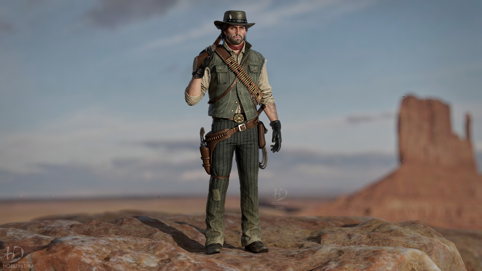 Hossein Diba 3D Model of Arthur John Marston and Red Harlow