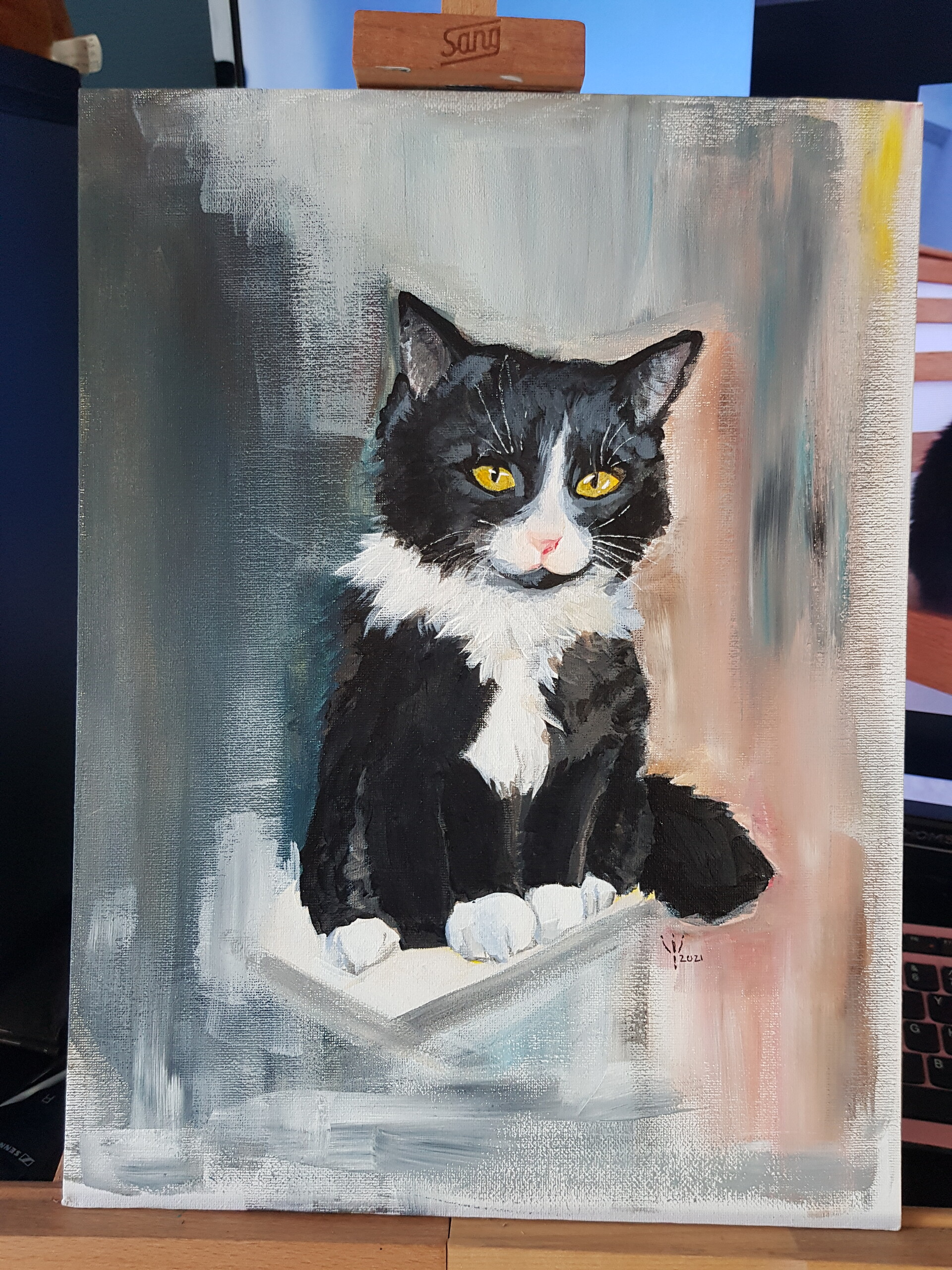 ArtStation - Cat painting commission