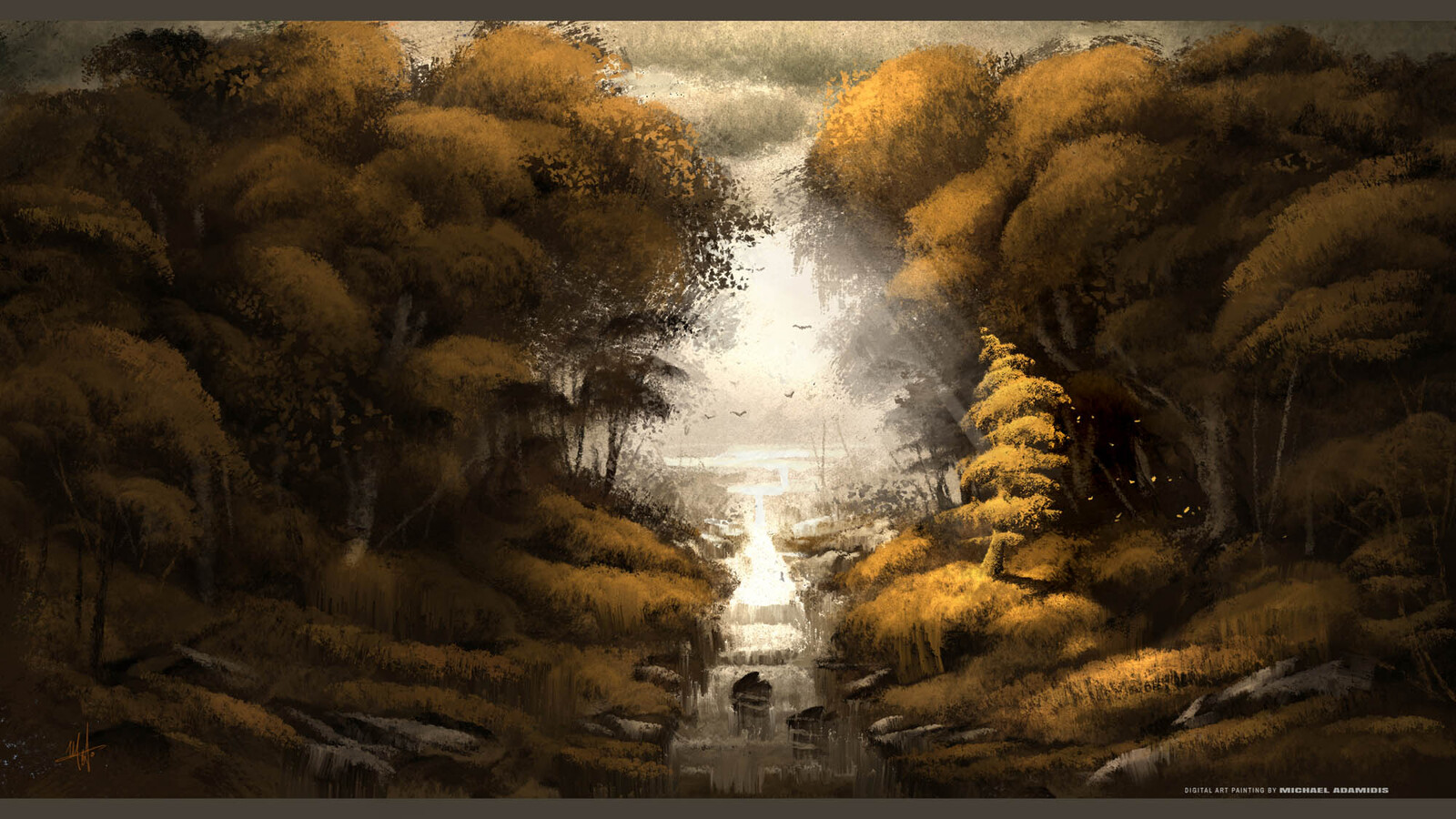 Digital Landscape Painting - Tree of Light M.Adamidis