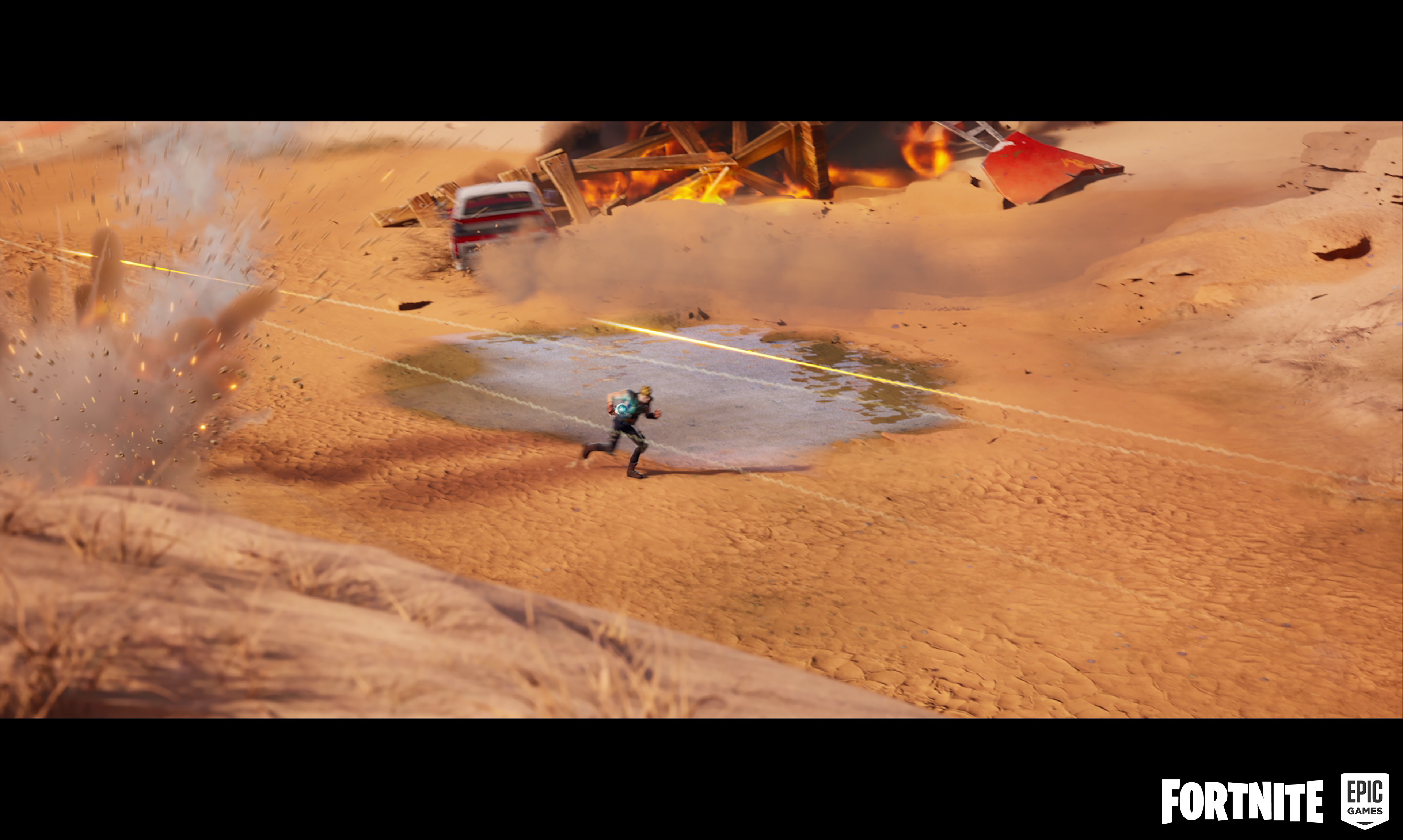 Terrain material creation, rock and grass setdressing.