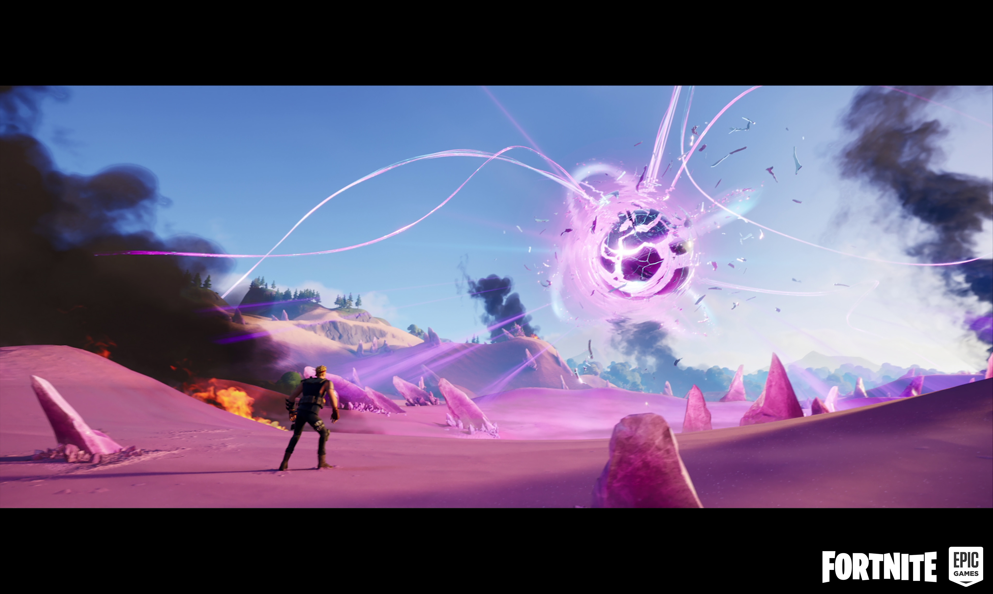 Terrain material creation, decal placement, rock shader creation and rock/grass setdressing, partial crystal setdressing.