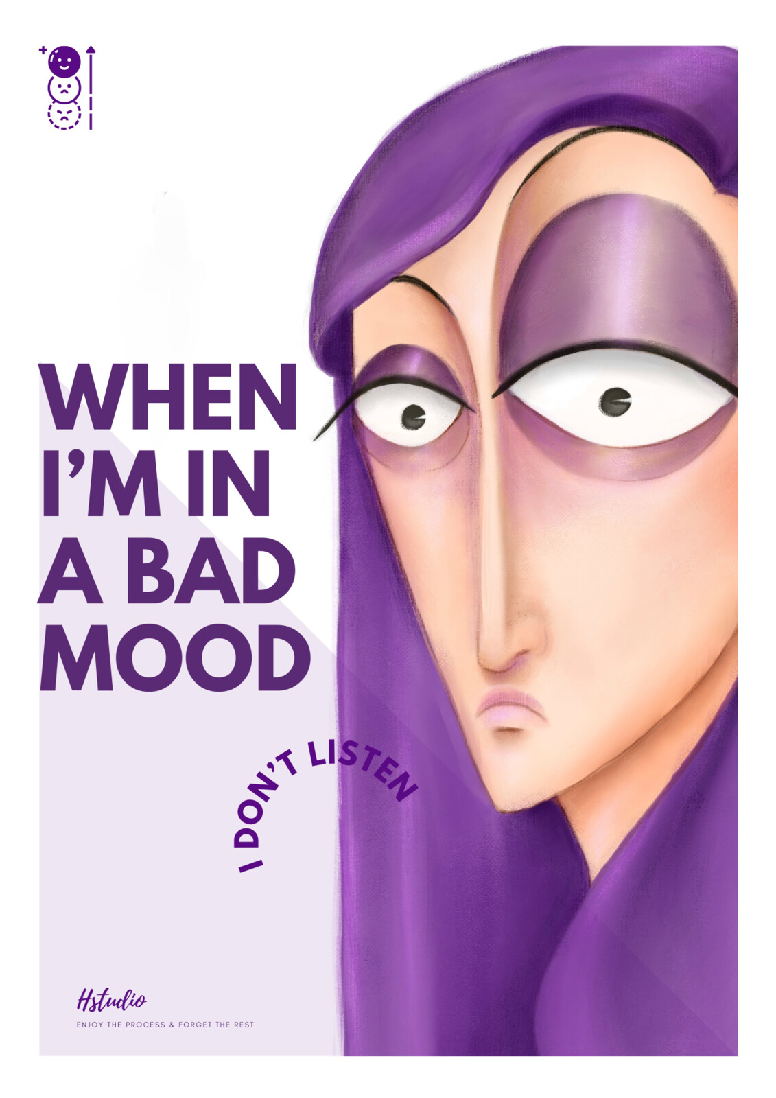 Bad Mood Handcrafted artistic illustration