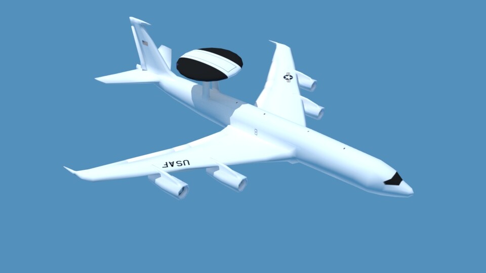 ArtStation AWACS 3D Model Renders