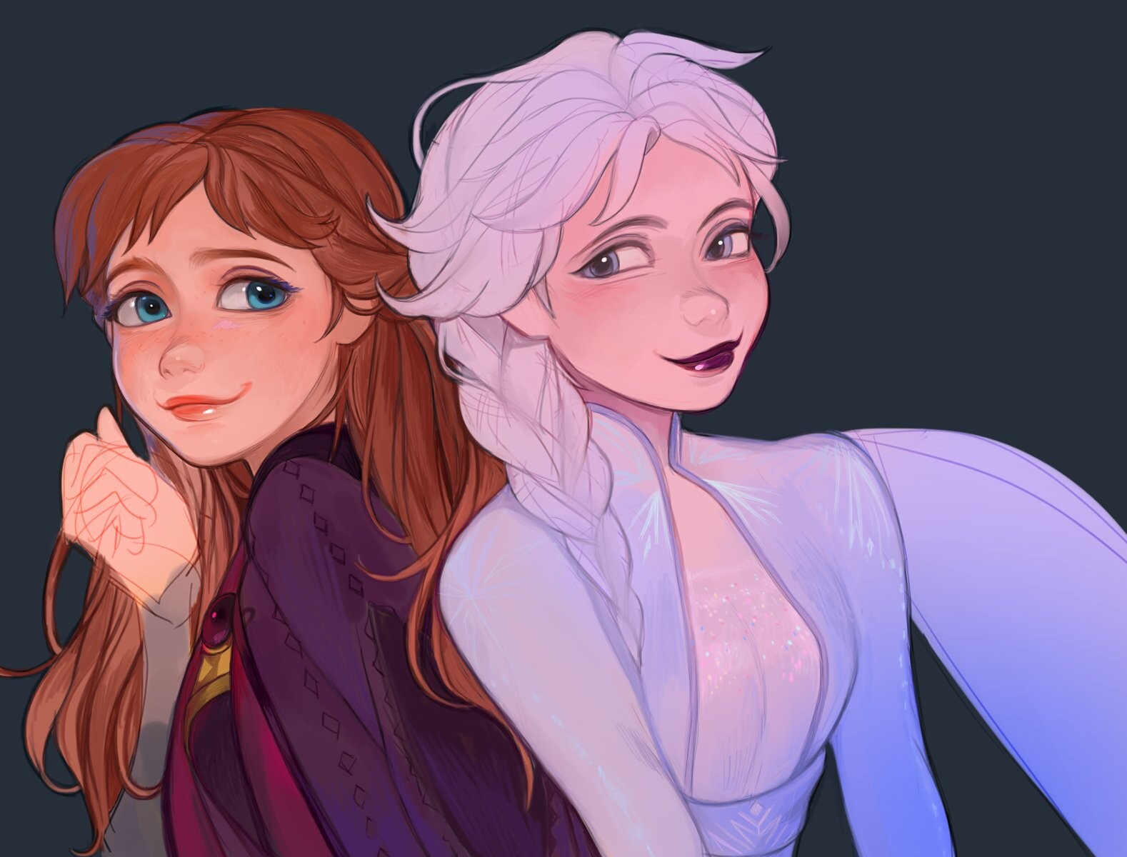Anna and Elsa sketch