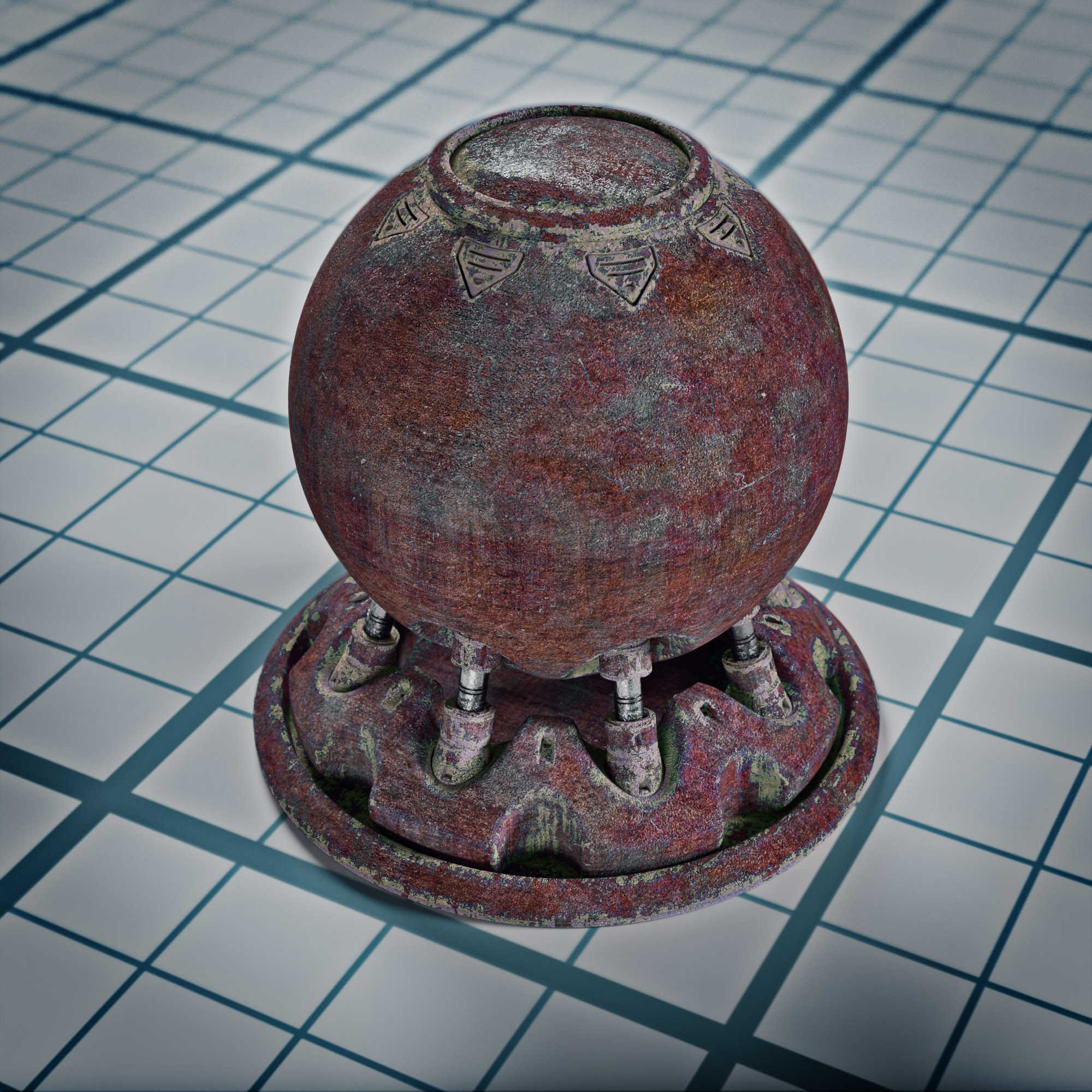 Realistic rust rough painted metal VRay 5 material