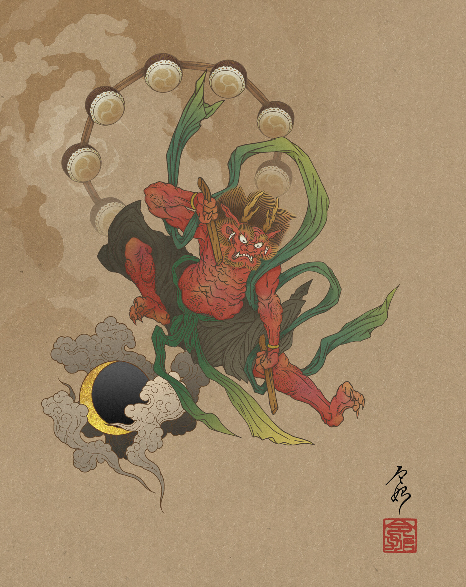 feebee Raijin 雷神プリント 61/100