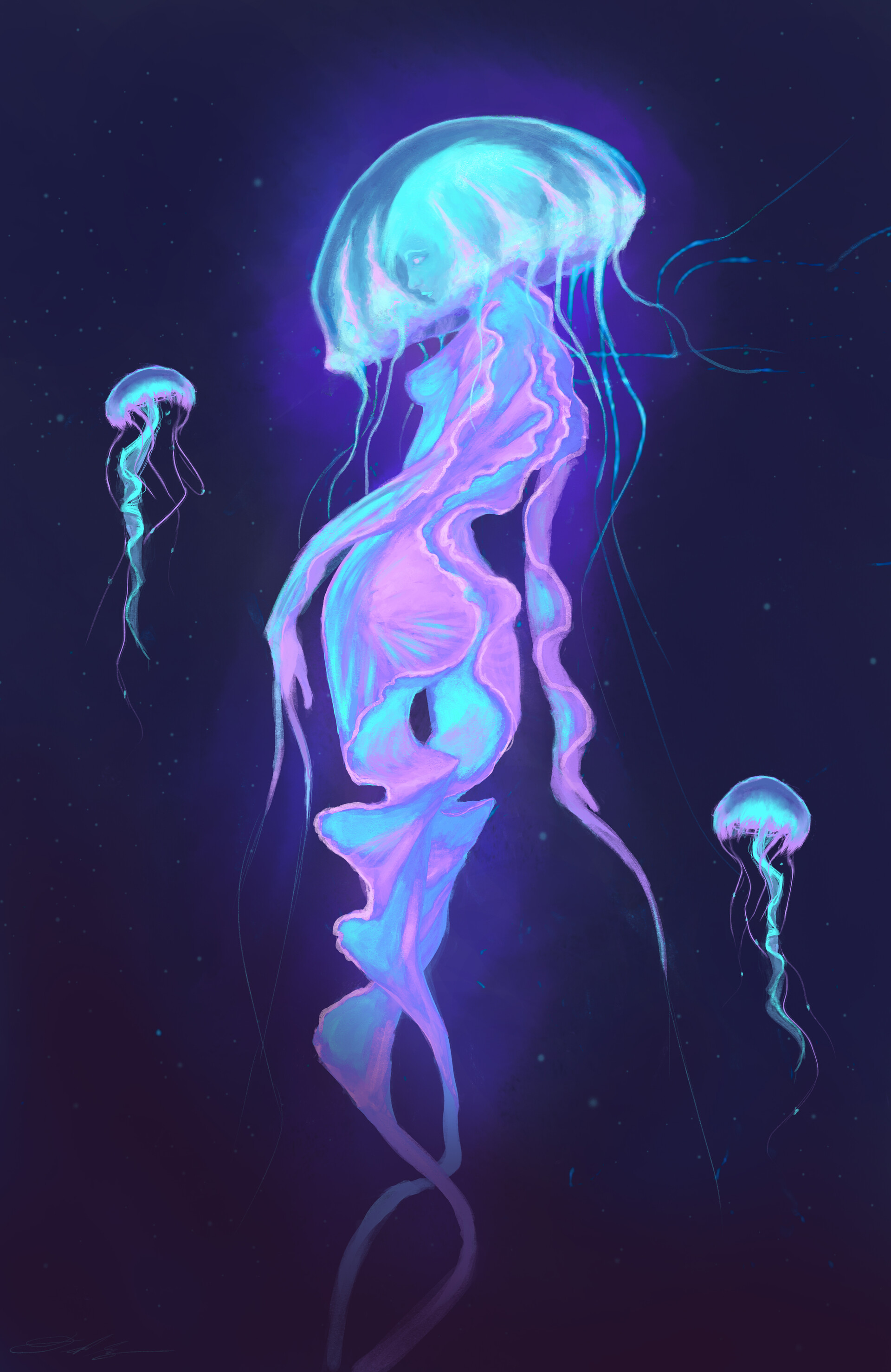 ArtStation - Jellyfish mermaid