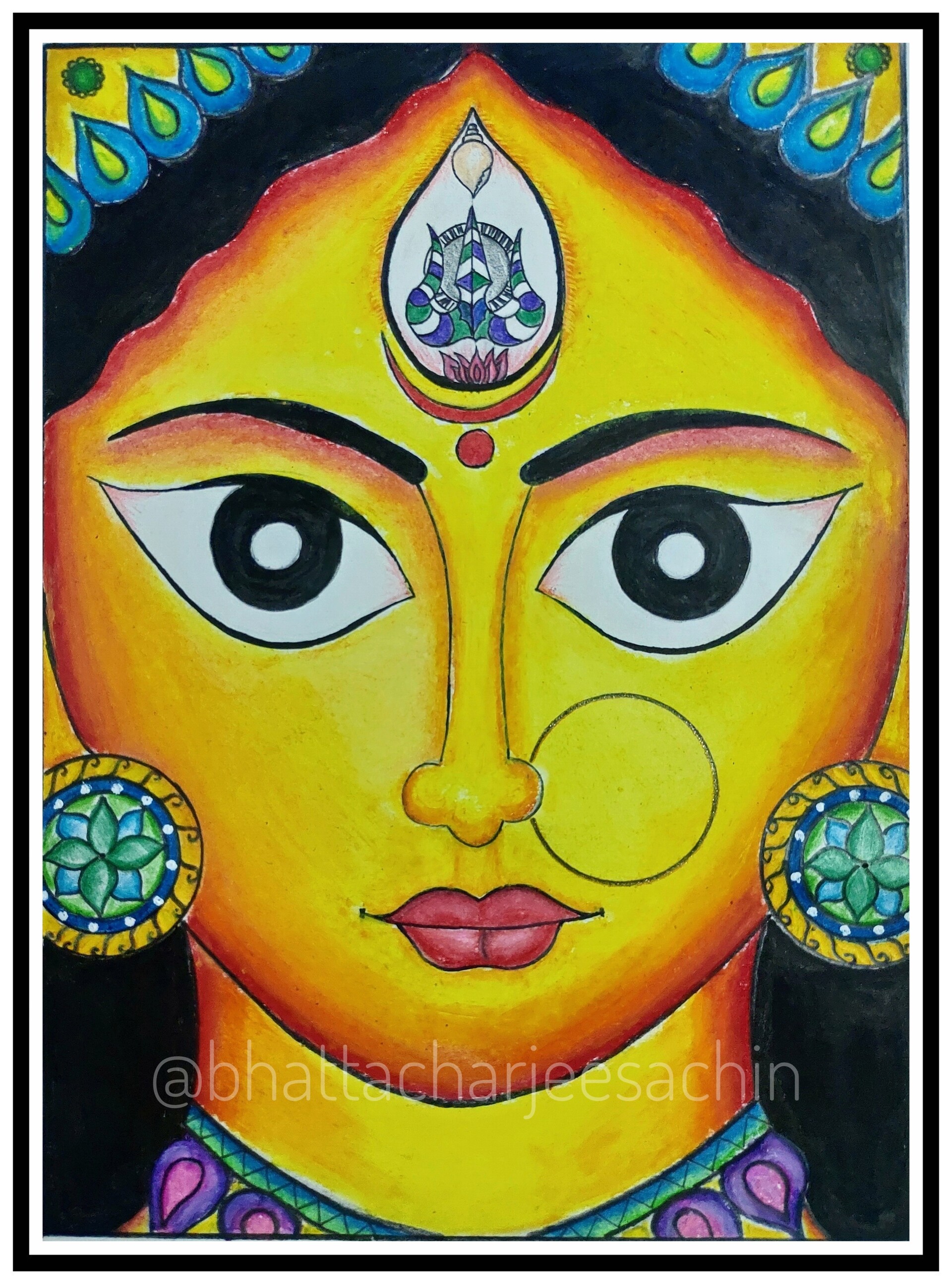 Maa Durga Watercolor painting  Art and Designer