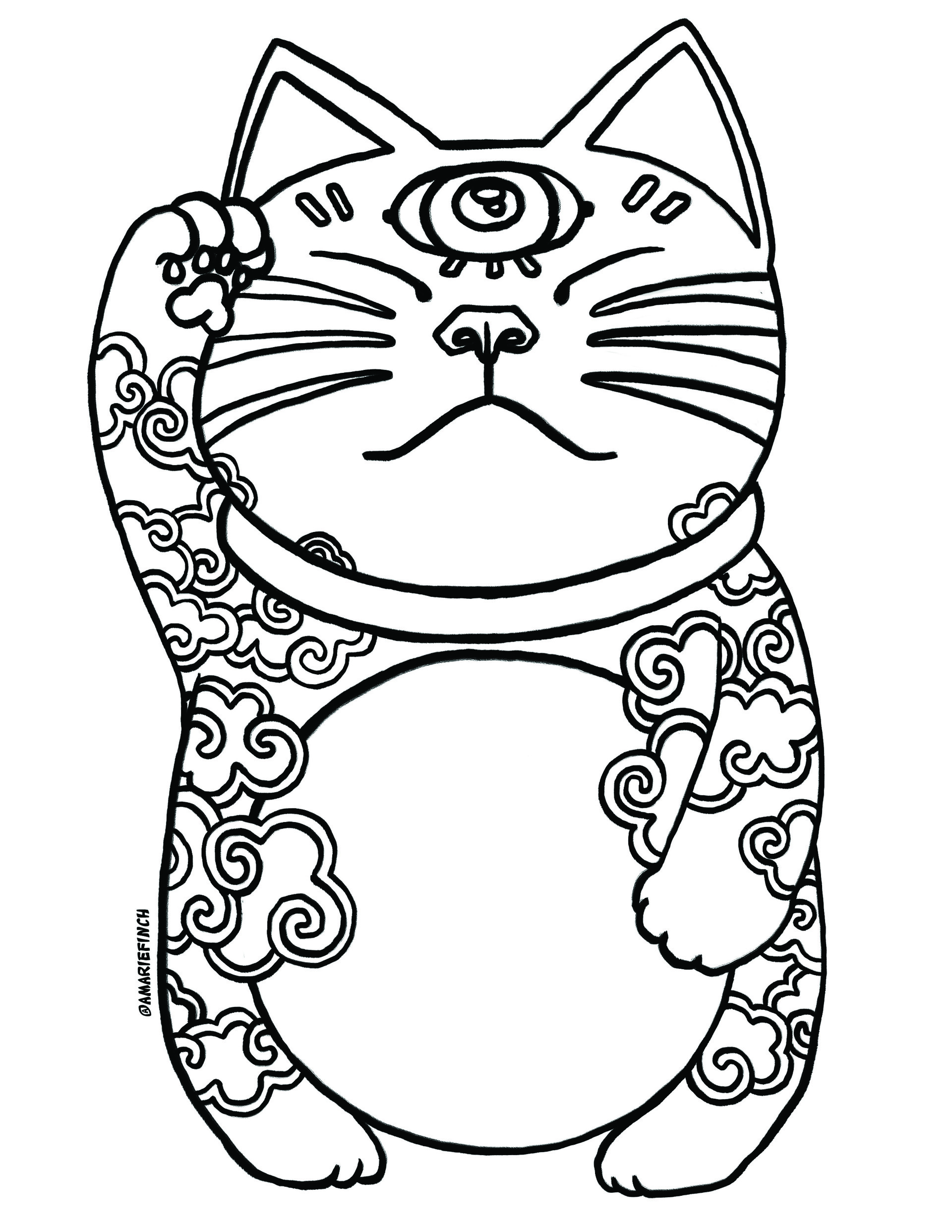Lucky Cat Coloring Pages