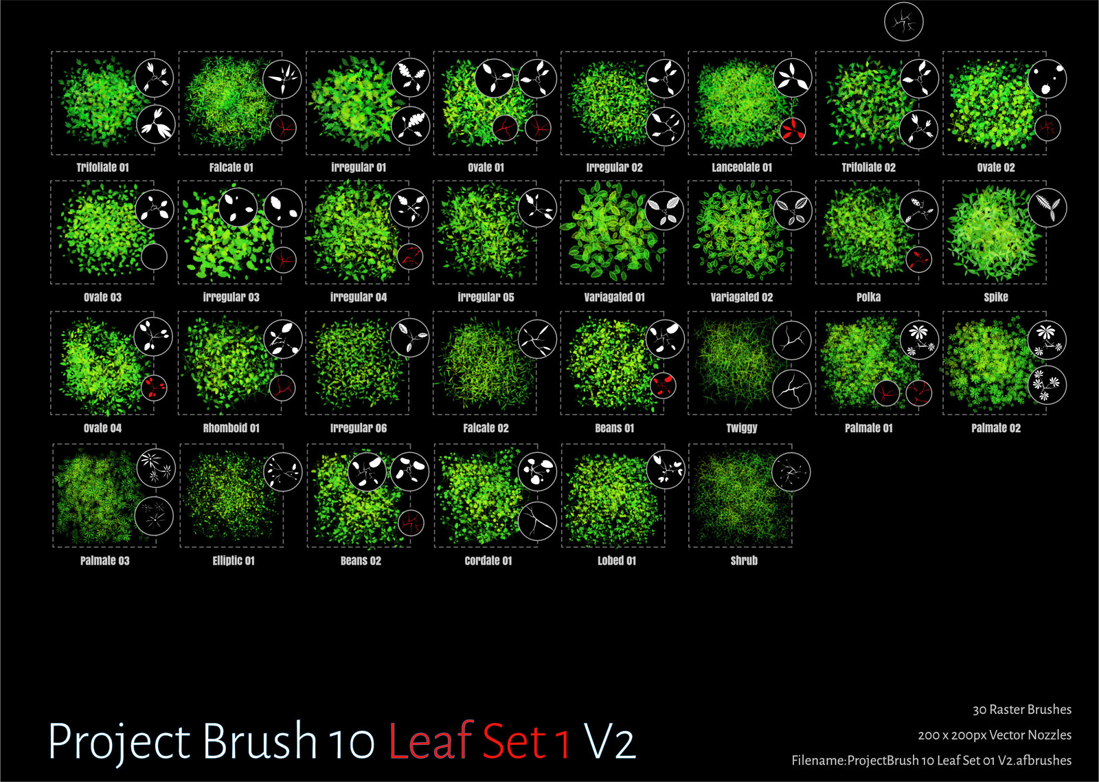 Project Brush 10 Leaf Set 01